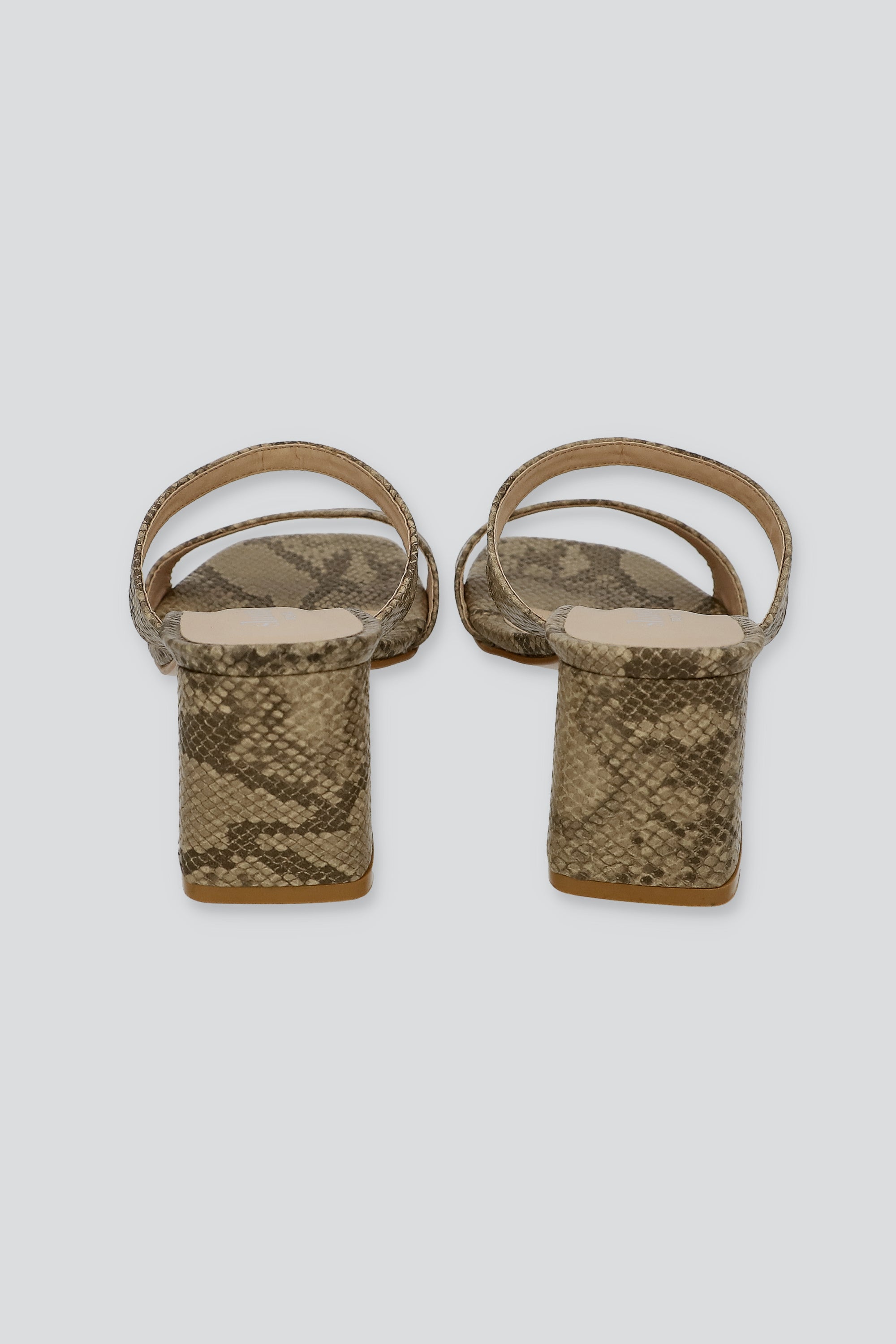Tacon cuadrado dos tiras serpiente BEIGE