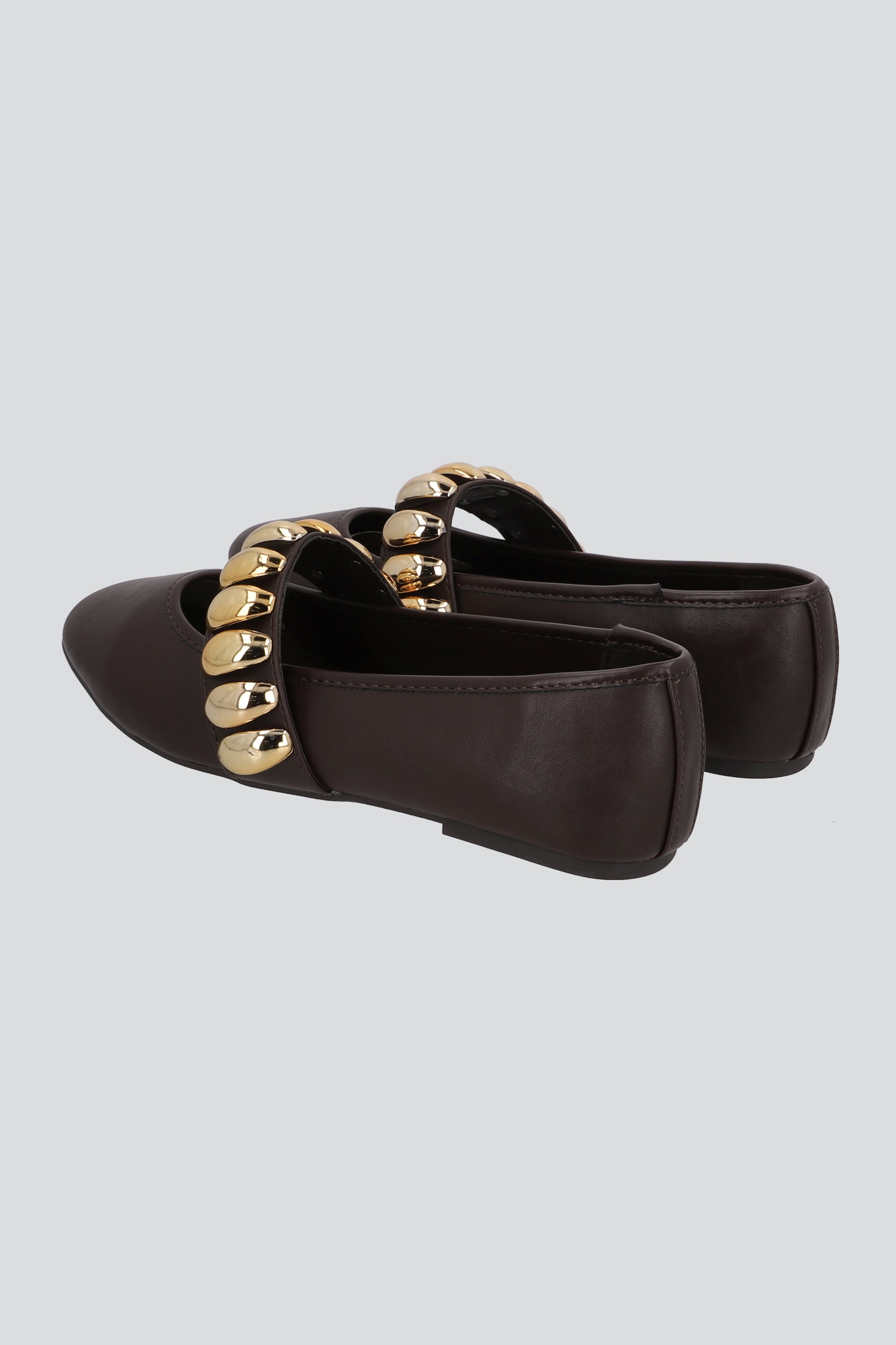 Flat mary jane tira ancha studs gajos CAFE