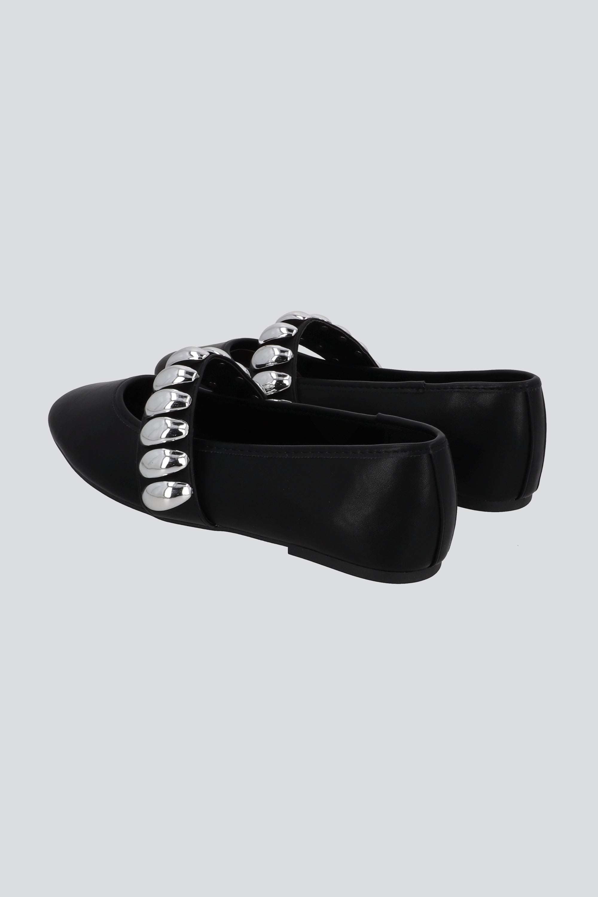 Flat mary jane tira ancha studs gajos NEGRO
