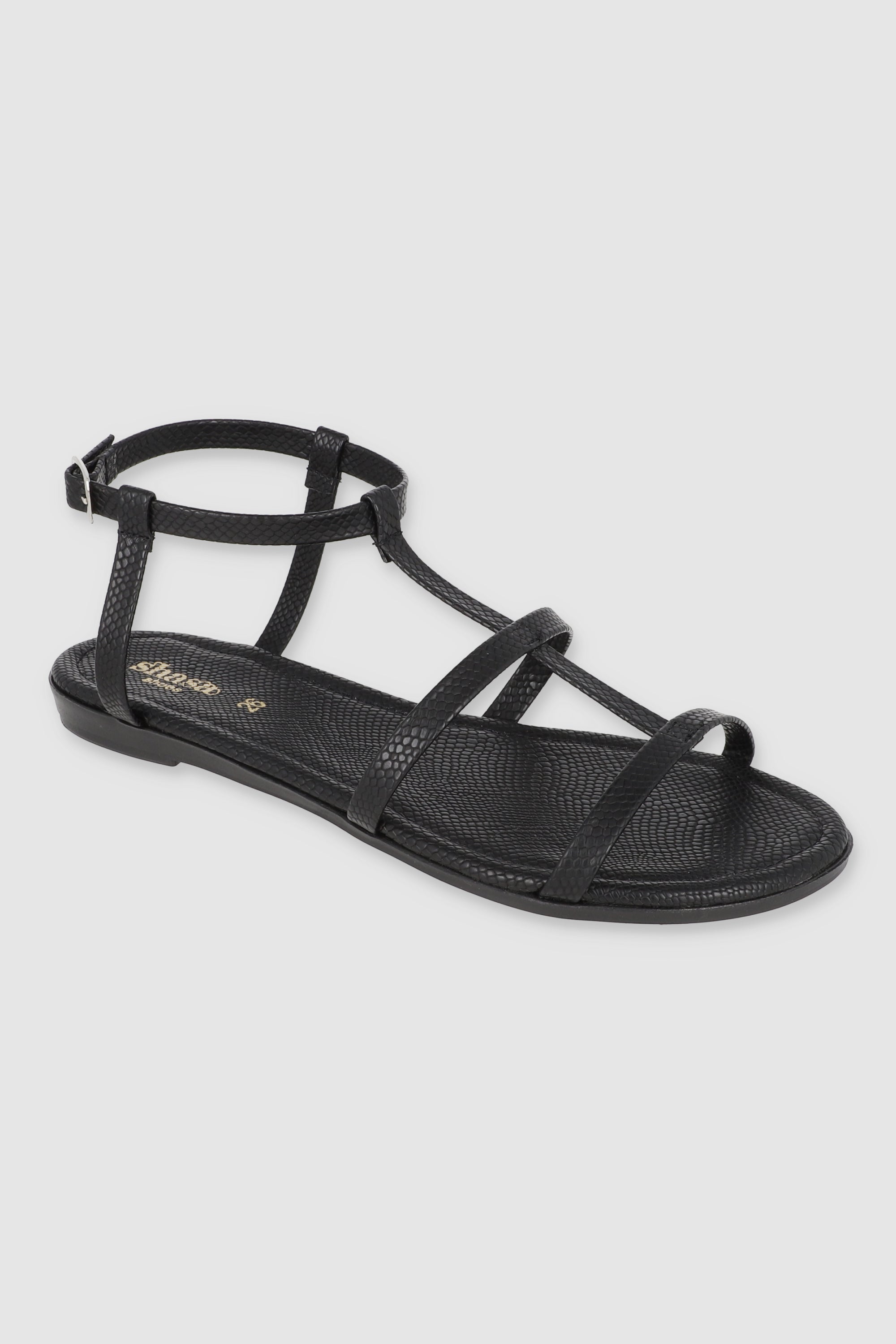 SANDALIA TIRAS CRUZADA NEGRO