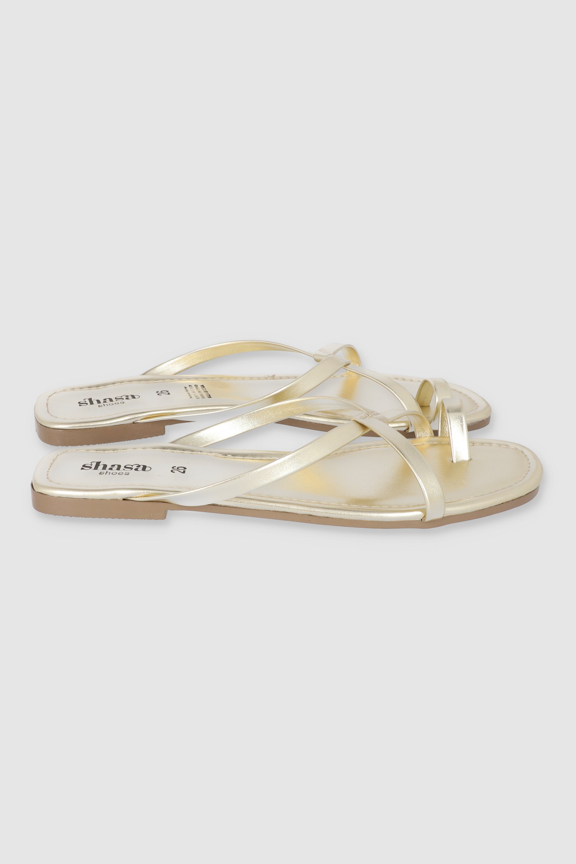 SANDALIAS ANILLO COSTURA ORO