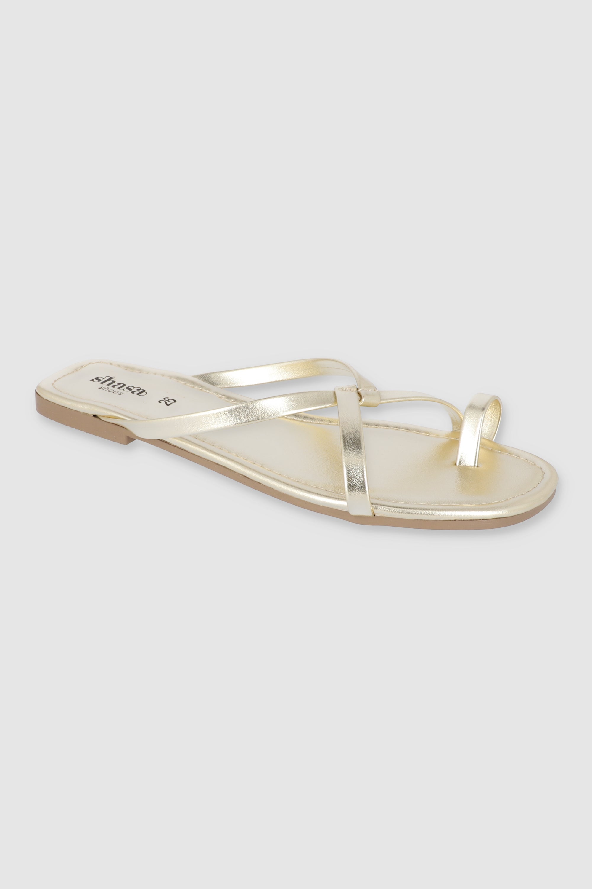 SANDALIAS ANILLO COSTURA ORO