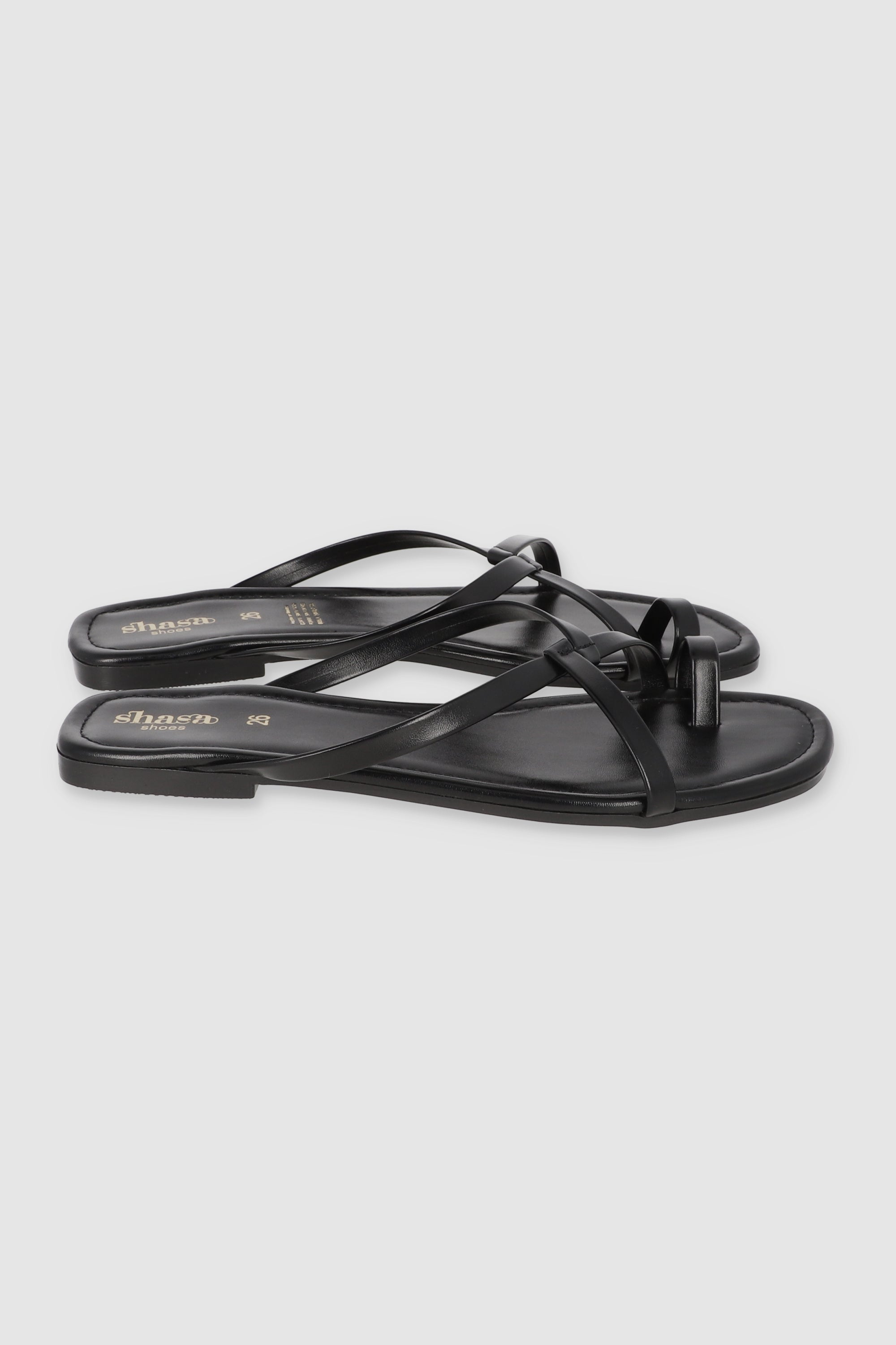 SANDALIAS ANILLO COSTURA NEGRO