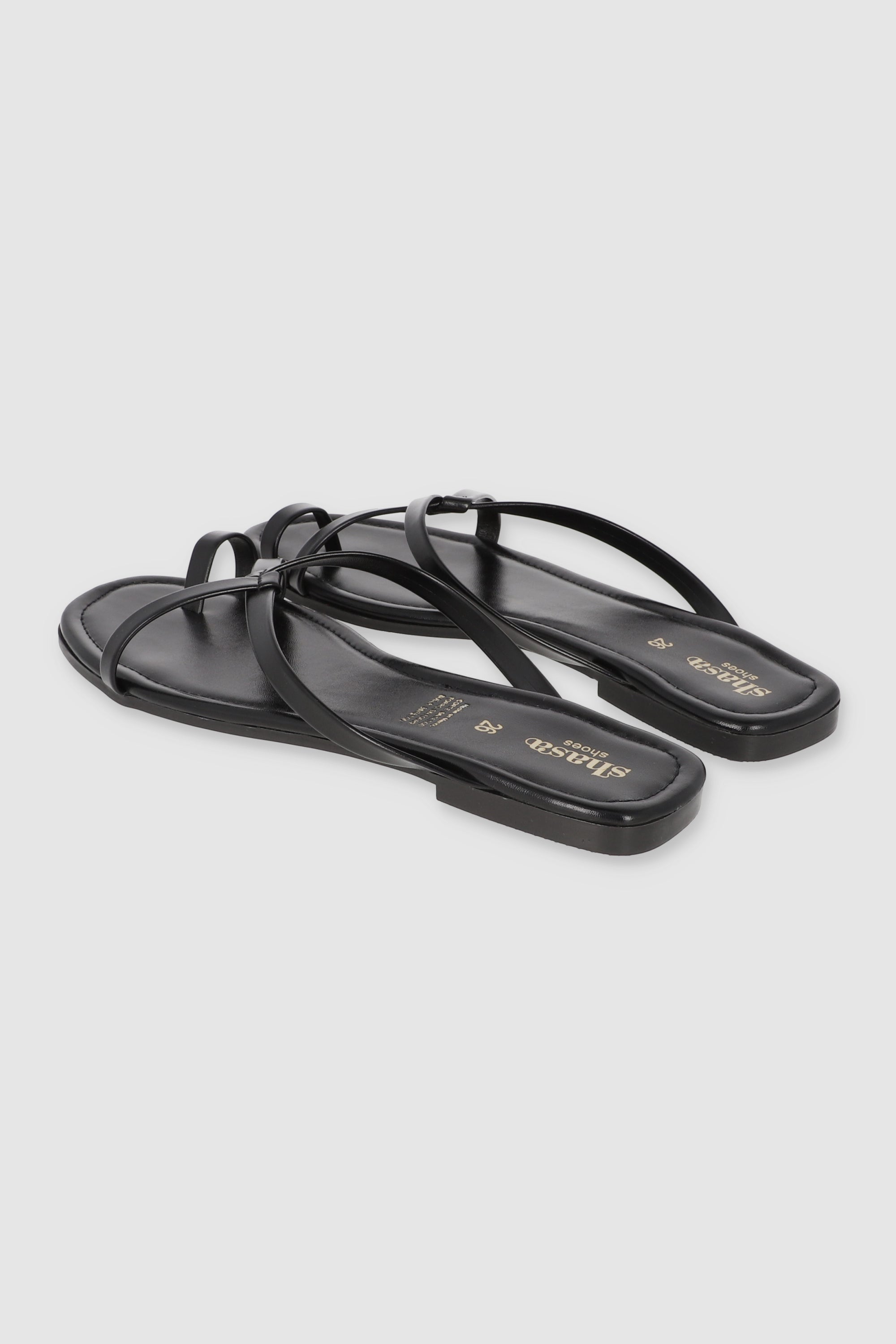 SANDALIAS ANILLO COSTURA NEGRO