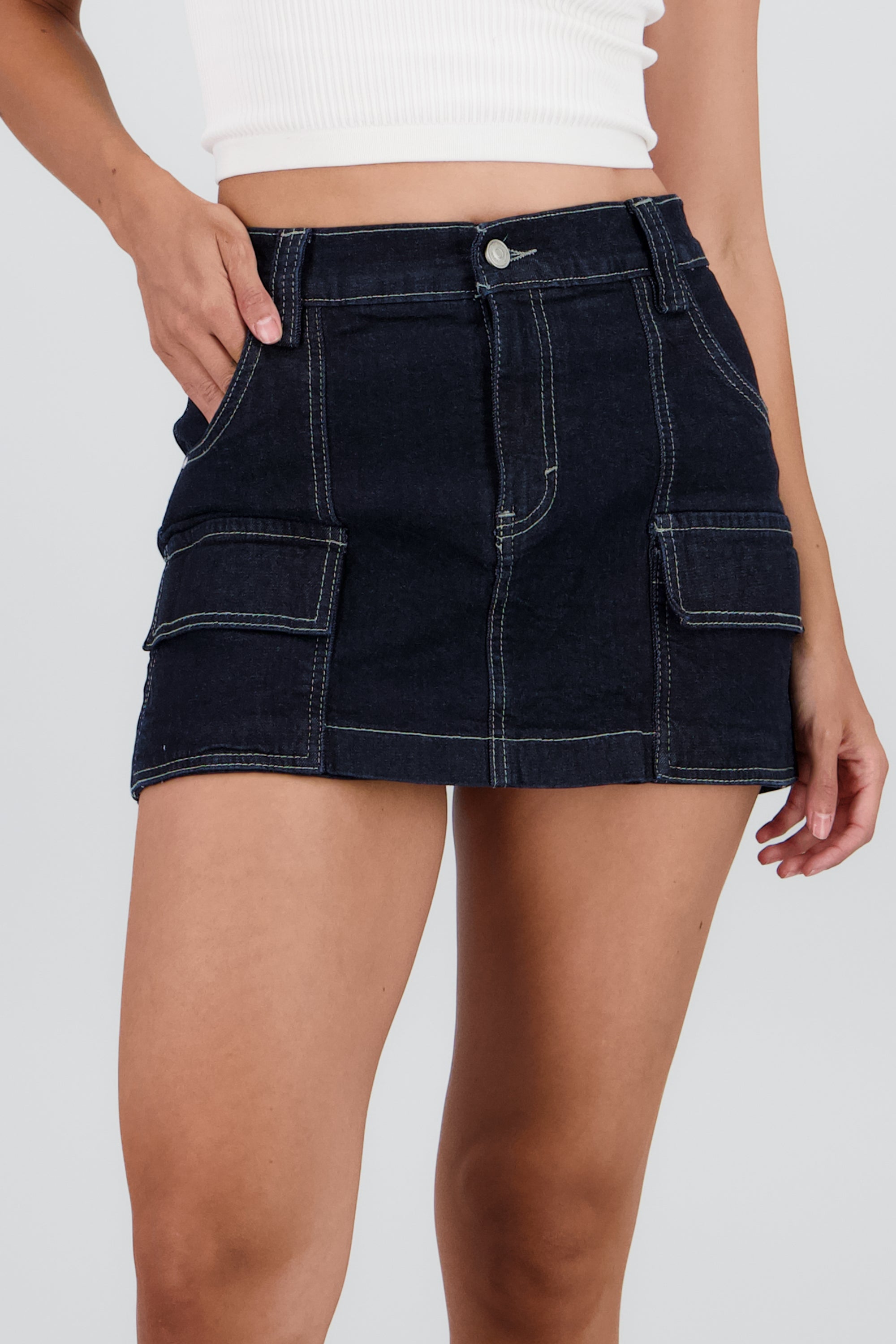 Falda short cargo cortes INDIGO