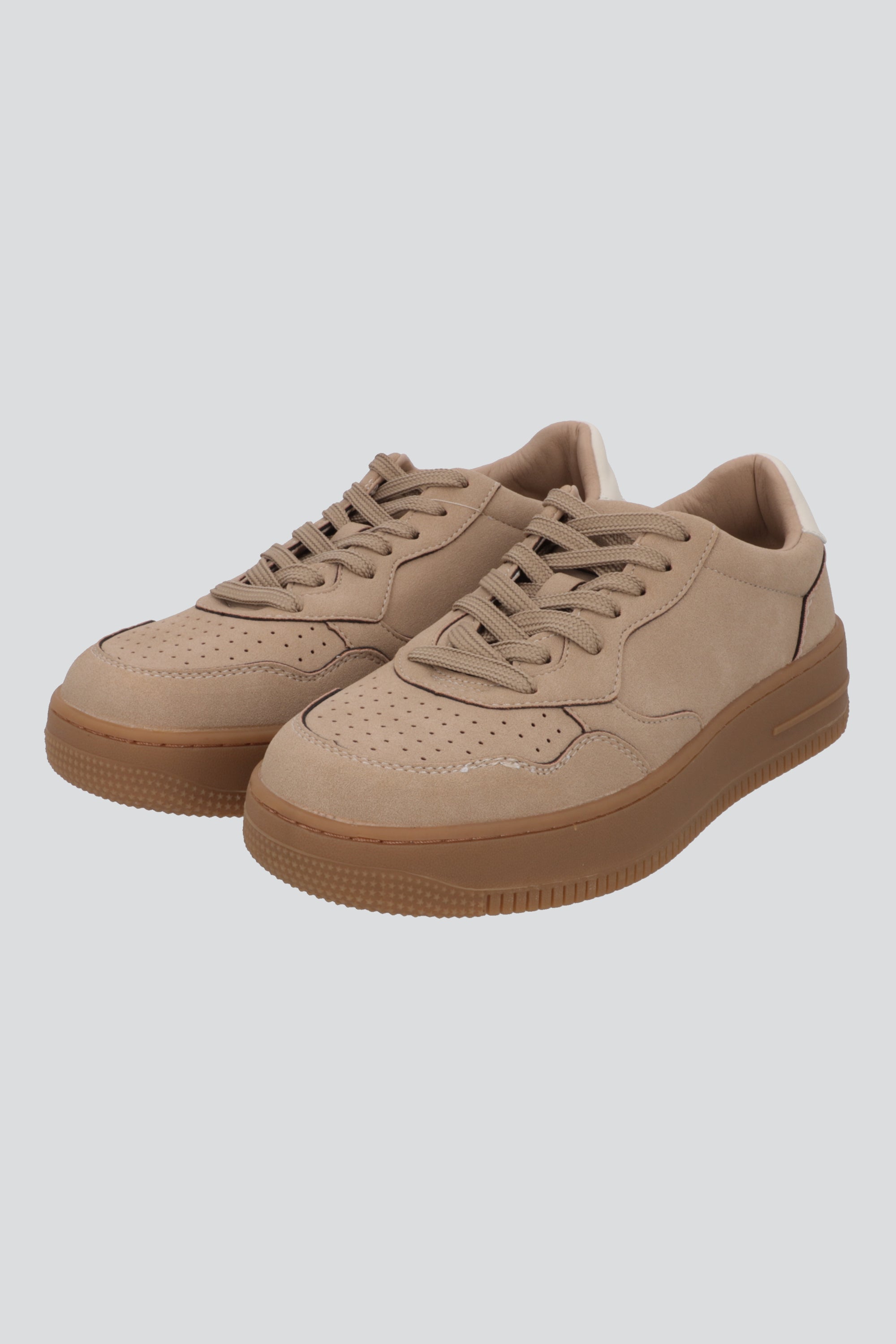 Tenis retro microfibra monocolor TAUPE
