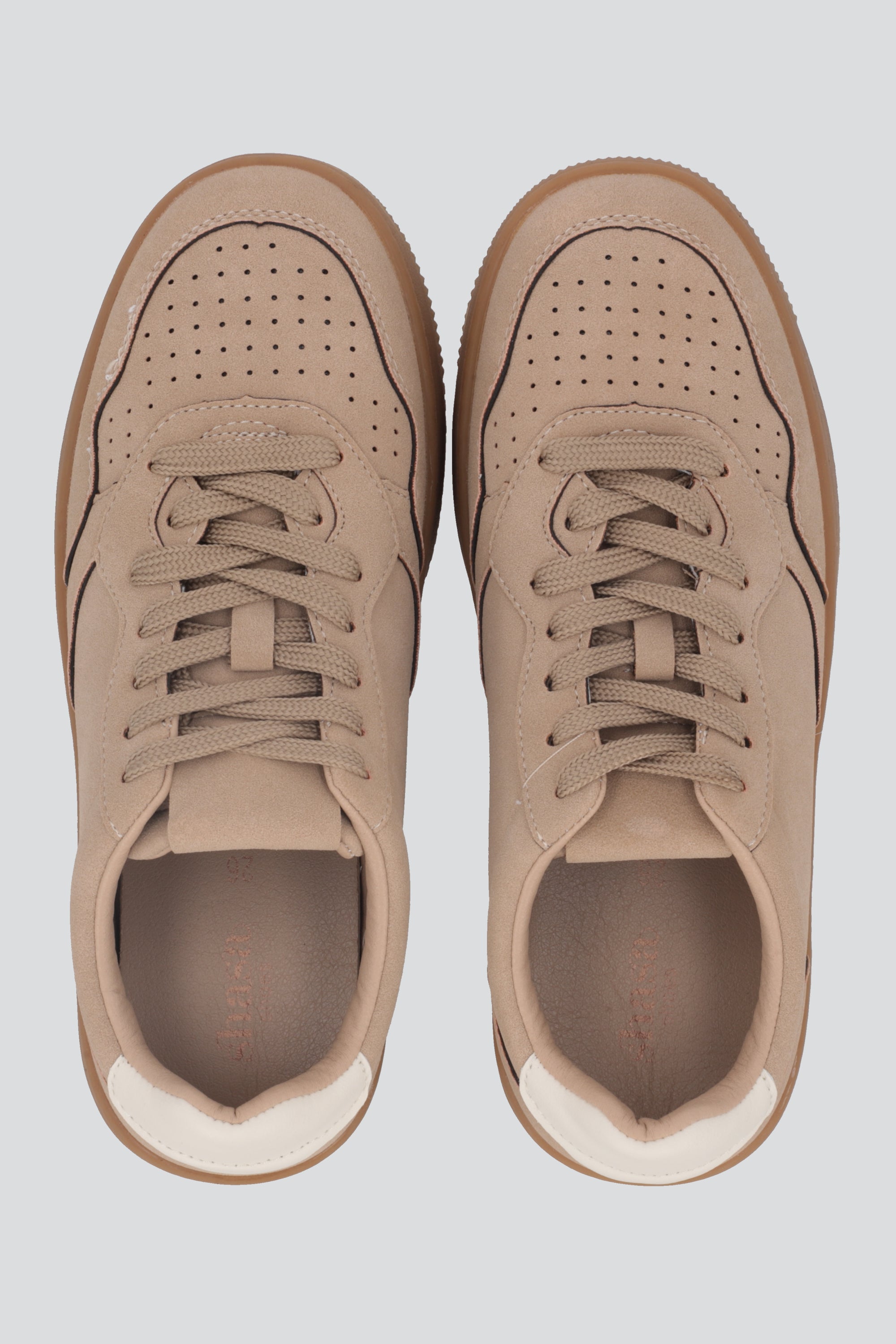 Tenis retro microfibra monocolor TAUPE