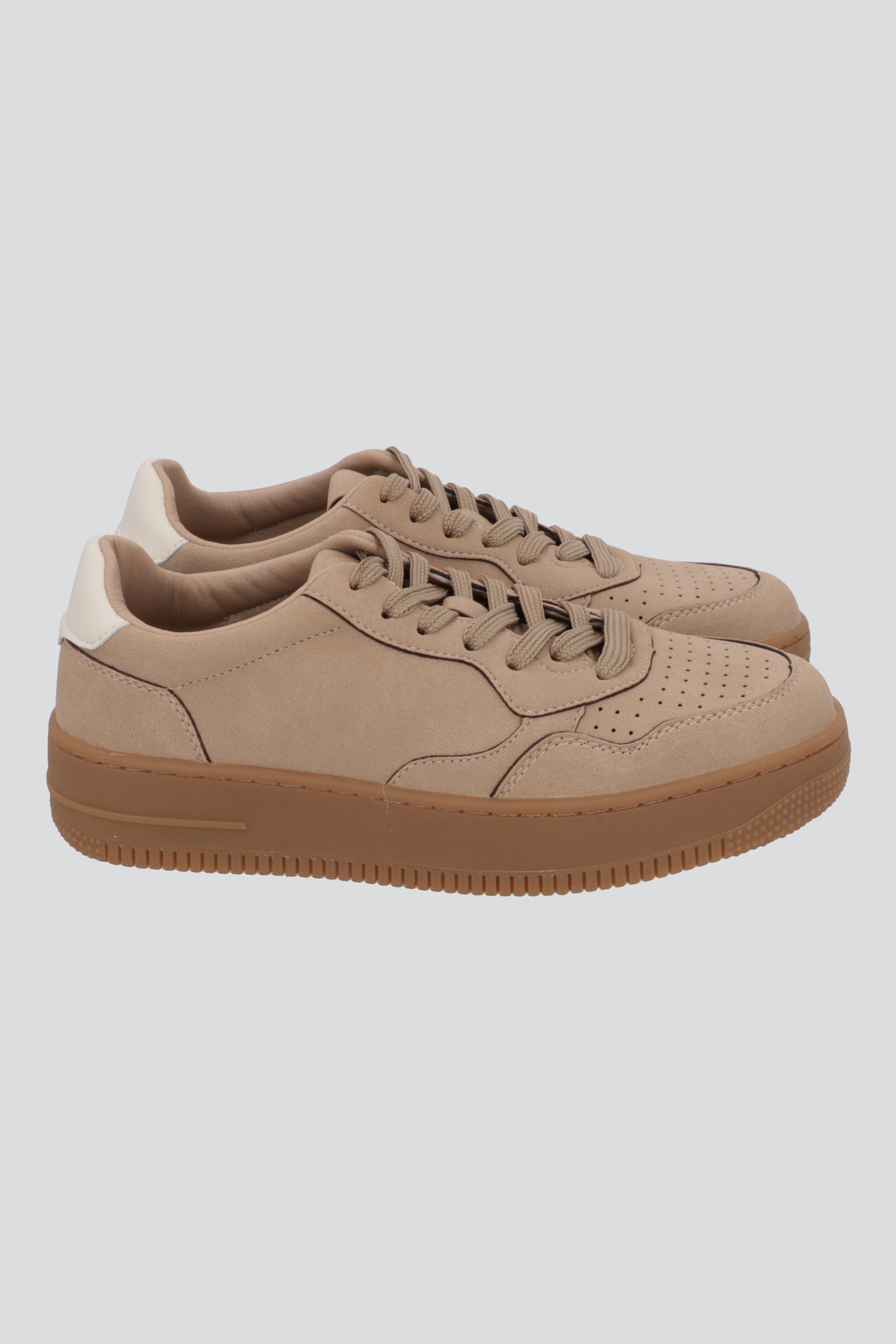 Tenis retro microfibra monocolor TAUPE