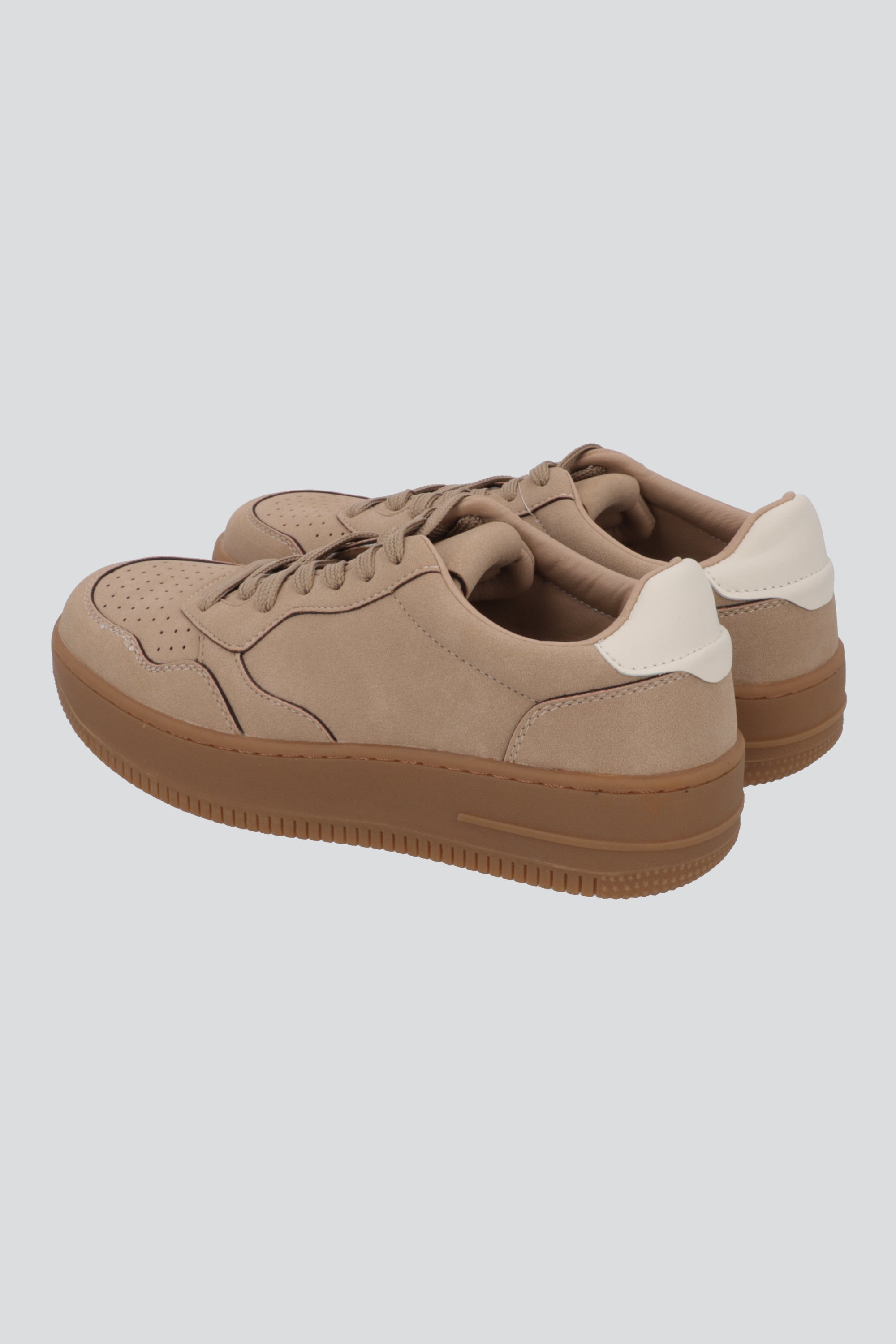 Tenis retro microfibra monocolor TAUPE
