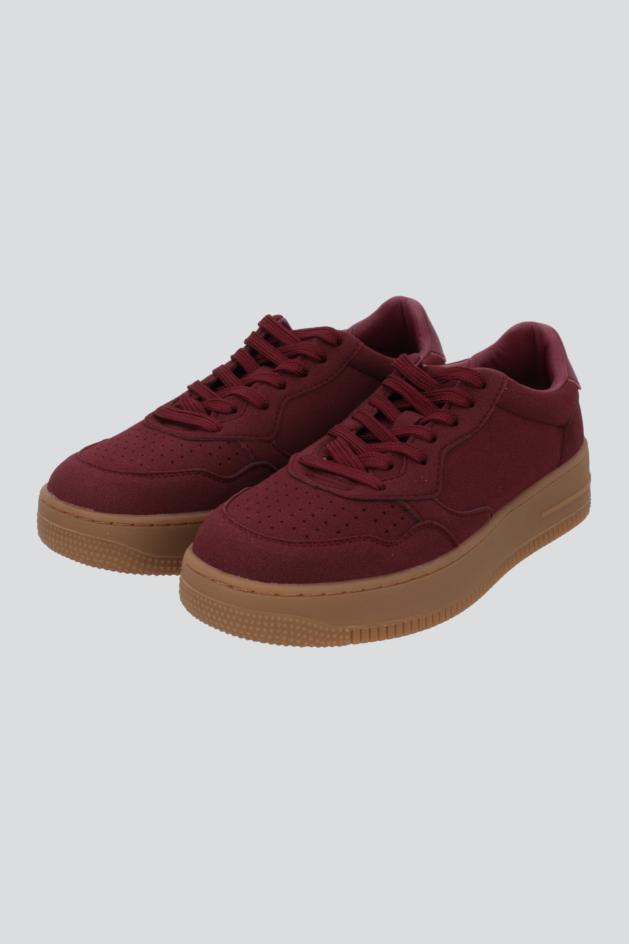 Tenis retro microfibra monocolor VINO