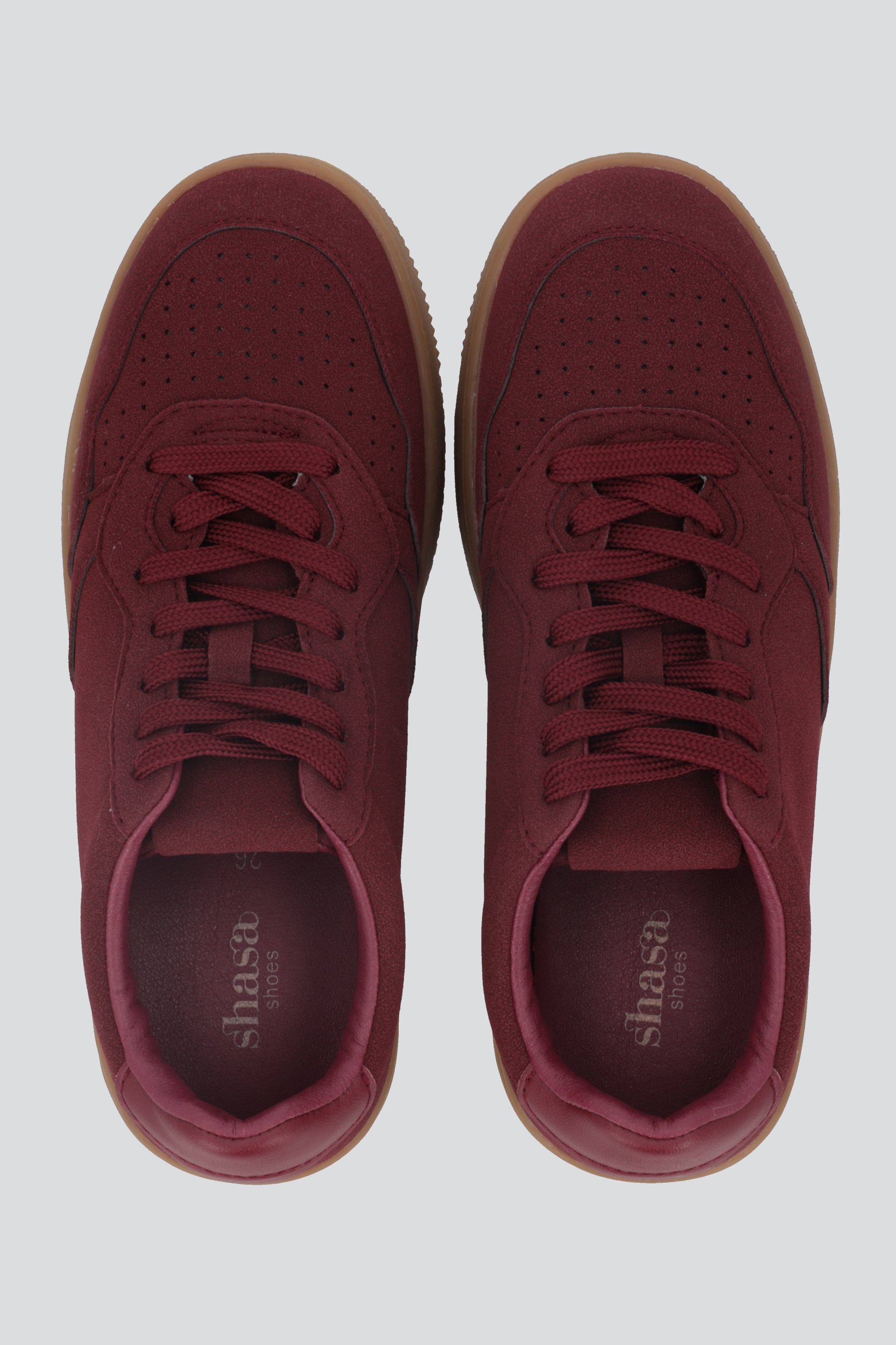 Tenis retro microfibra monocolor VINO