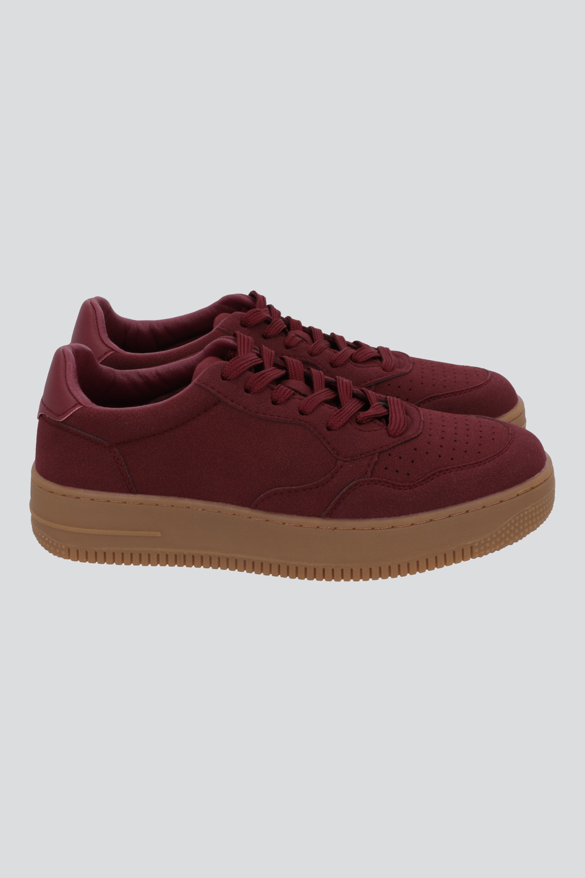 Tenis retro microfibra monocolor VINO