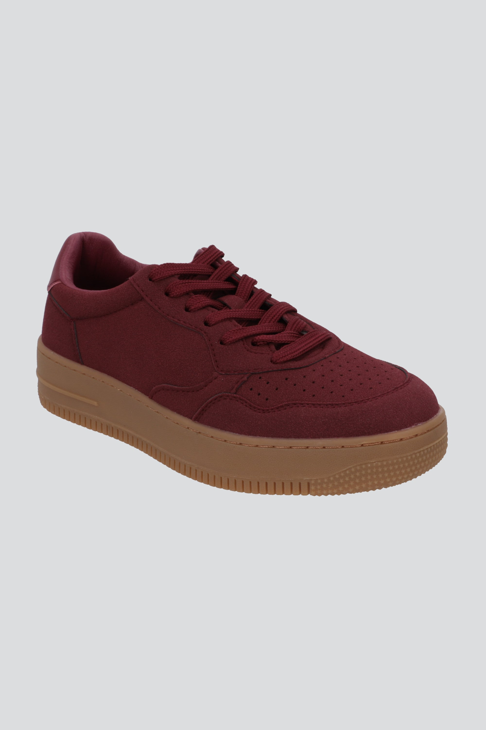 Tenis retro microfibra monocolor VINO