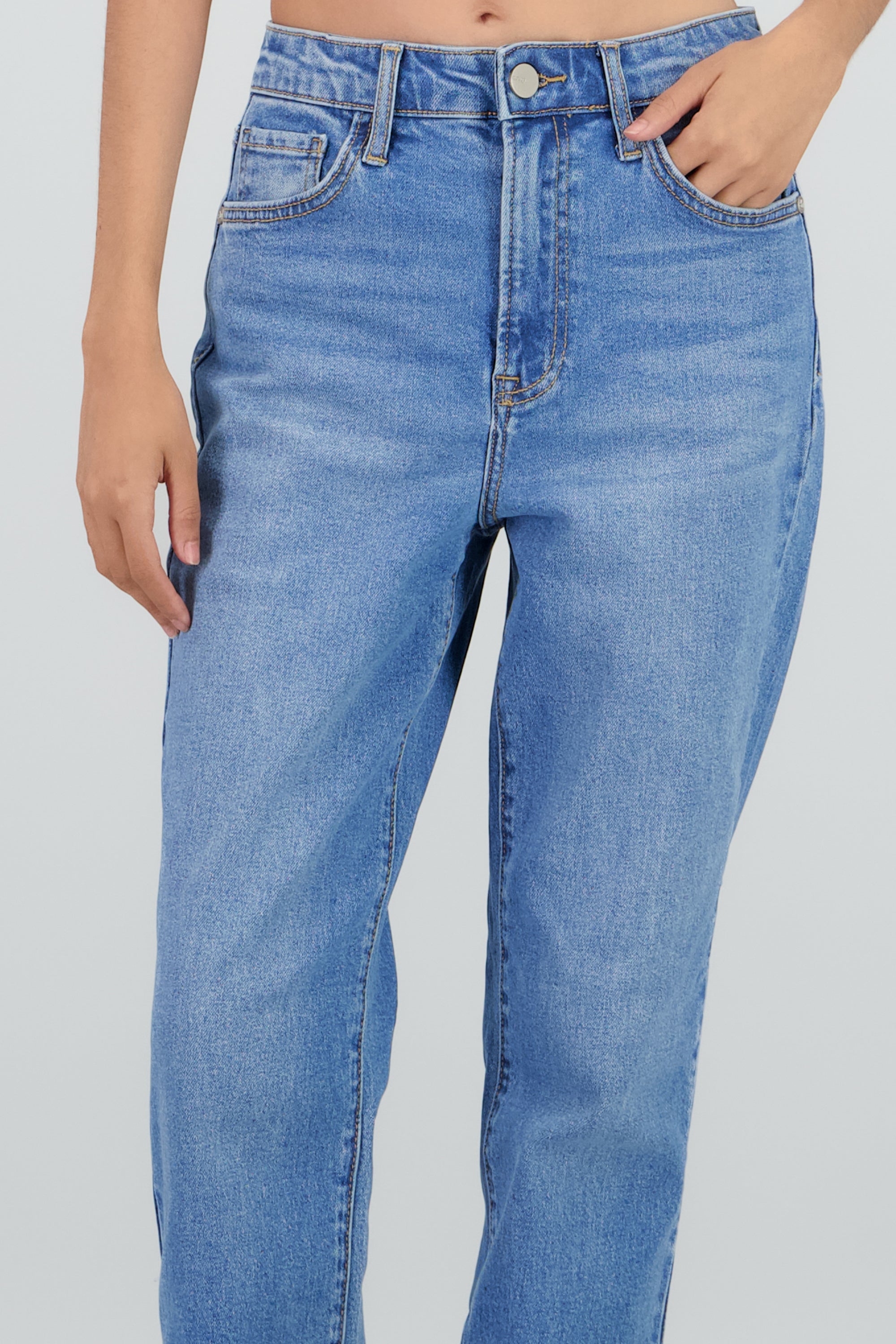 Jeans straight mid rise LIGHT WASH