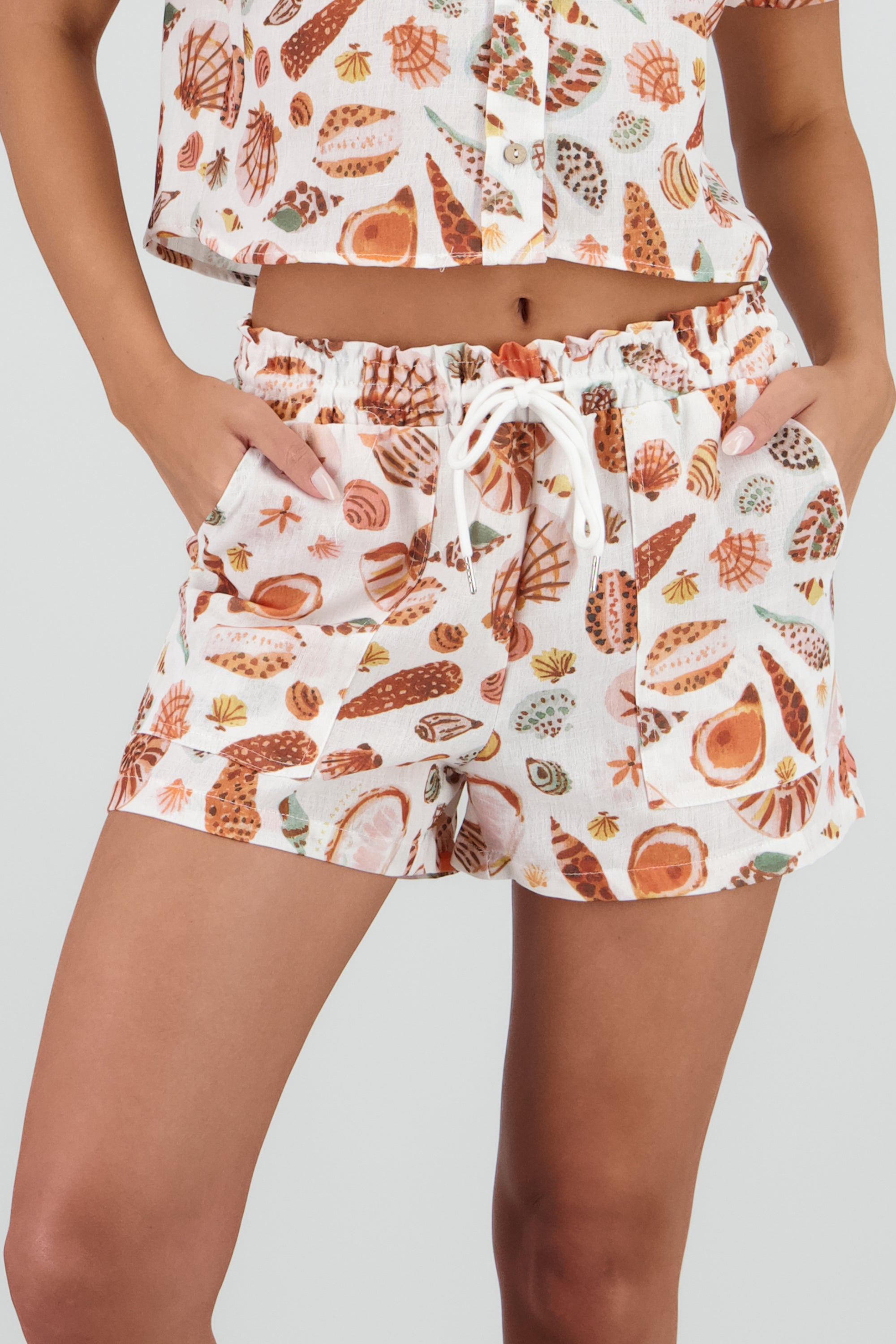 Falda mini estampado de conchas MULTICOLOR