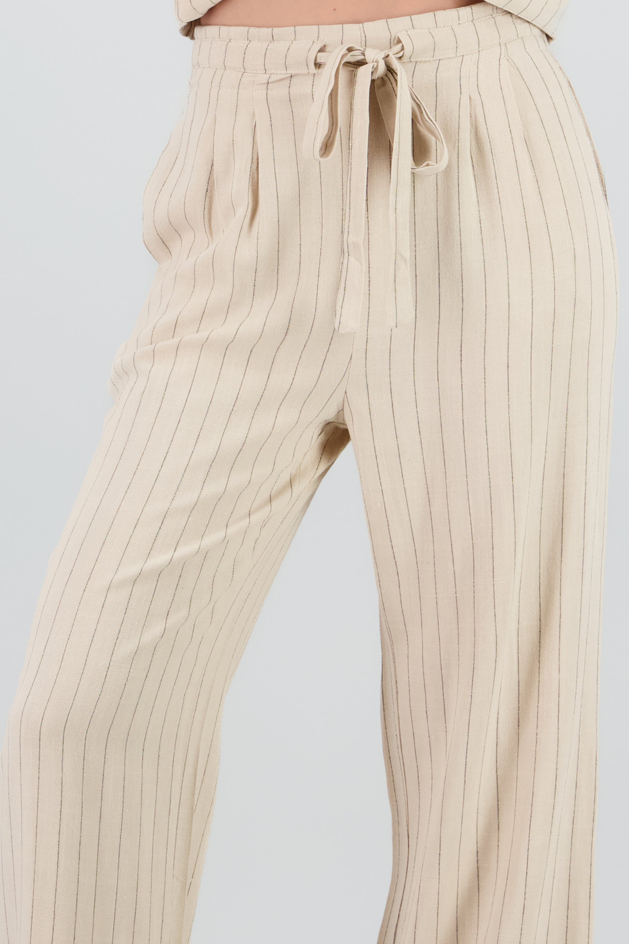 Pantalón Rayas Amplio BEIGE