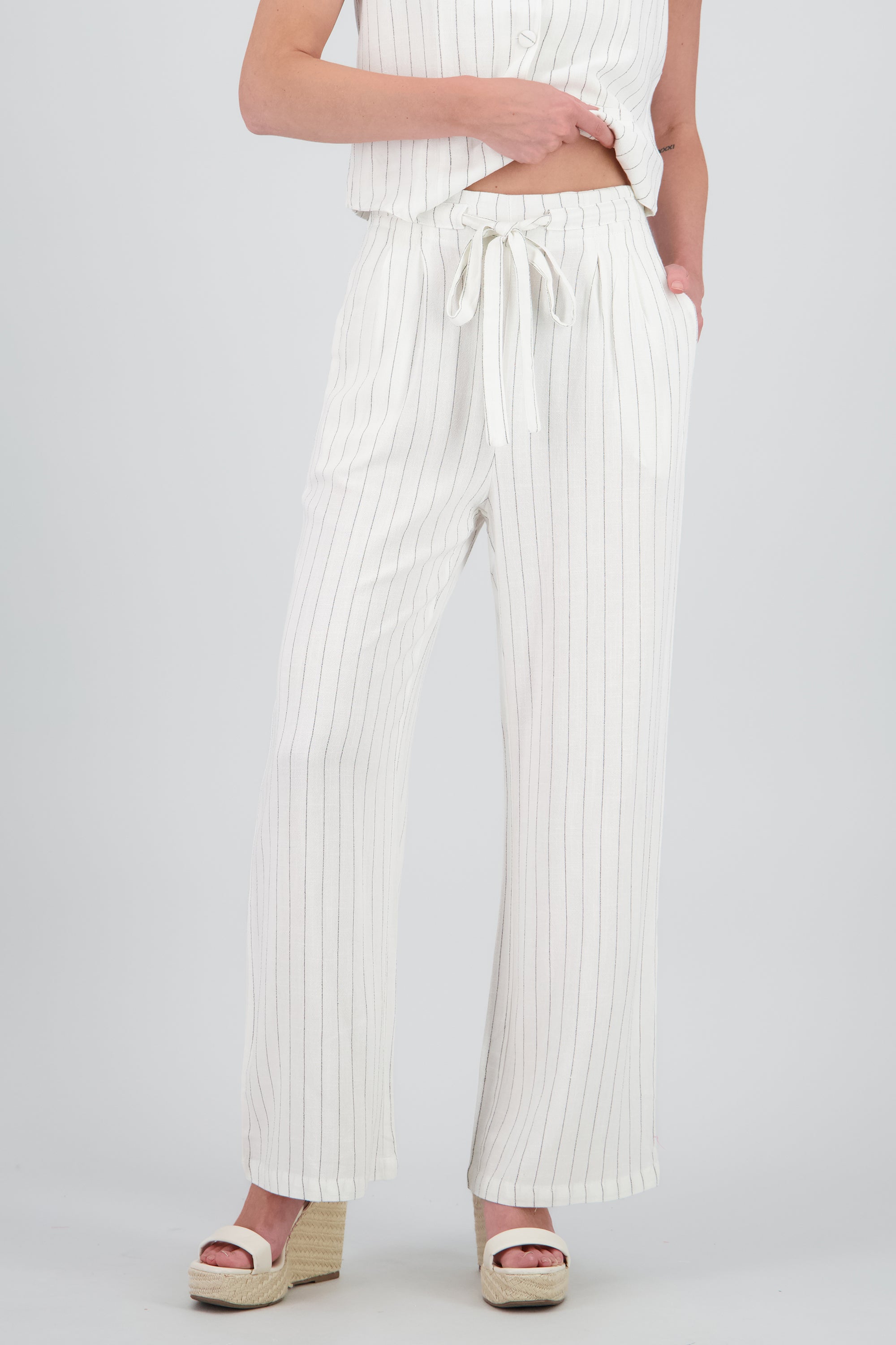 Pantalón Rayas Amplio BLANCO