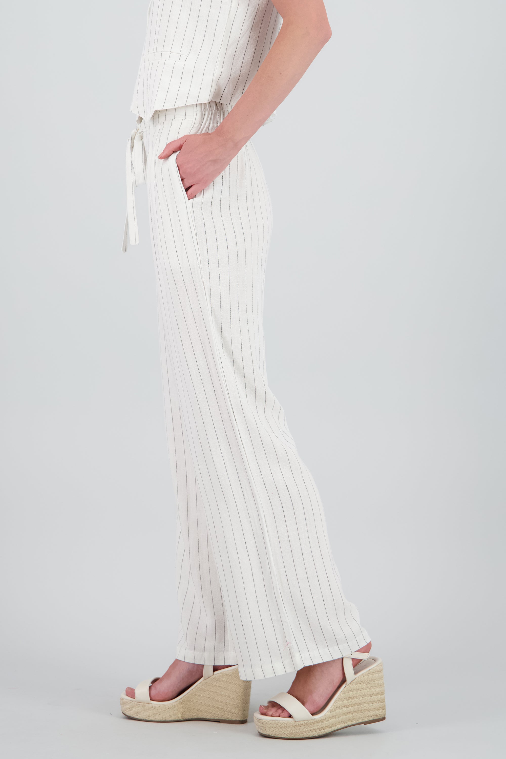Pantalón Rayas Amplio BLANCO