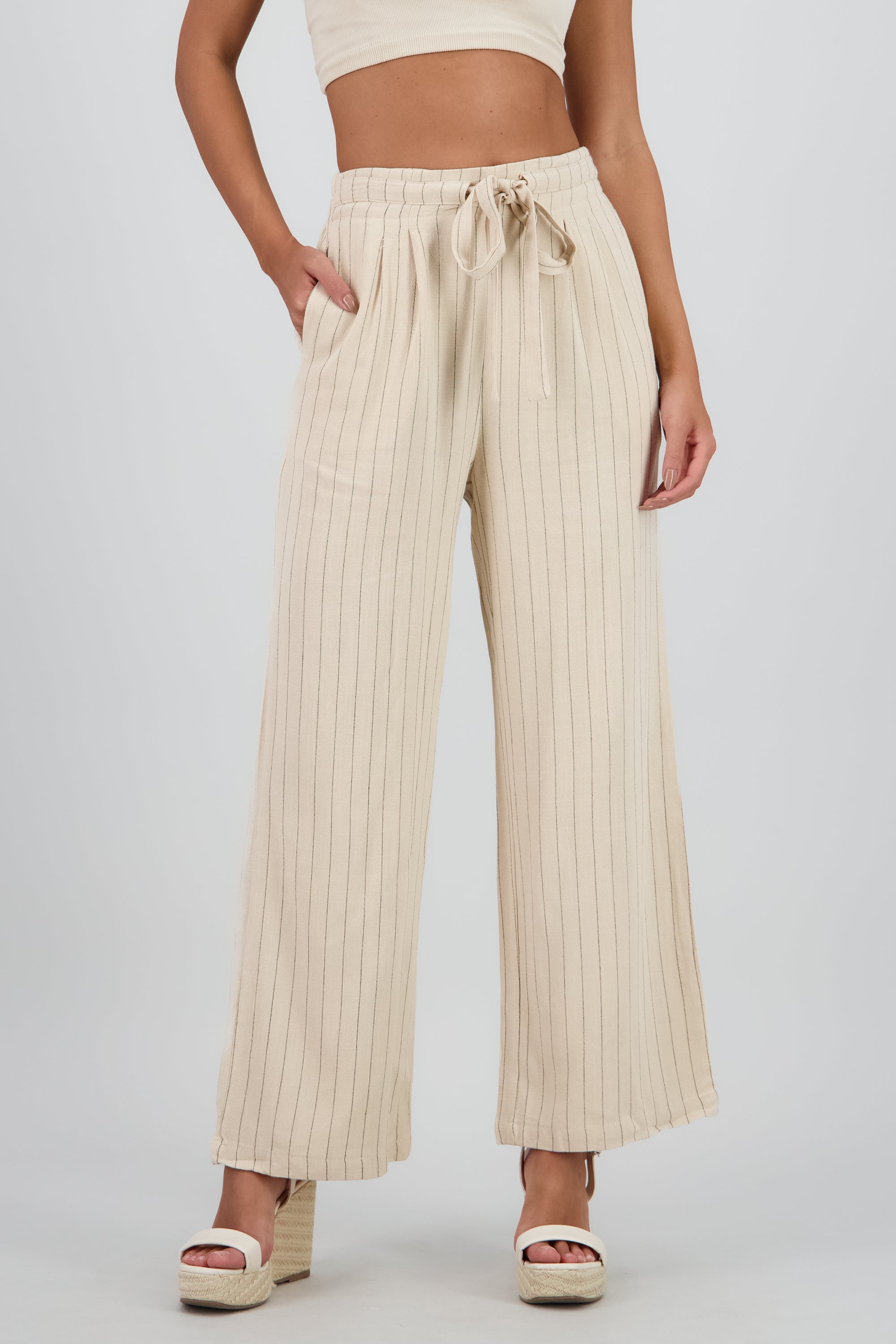 Pantalón Rayas Amplio KHAKI