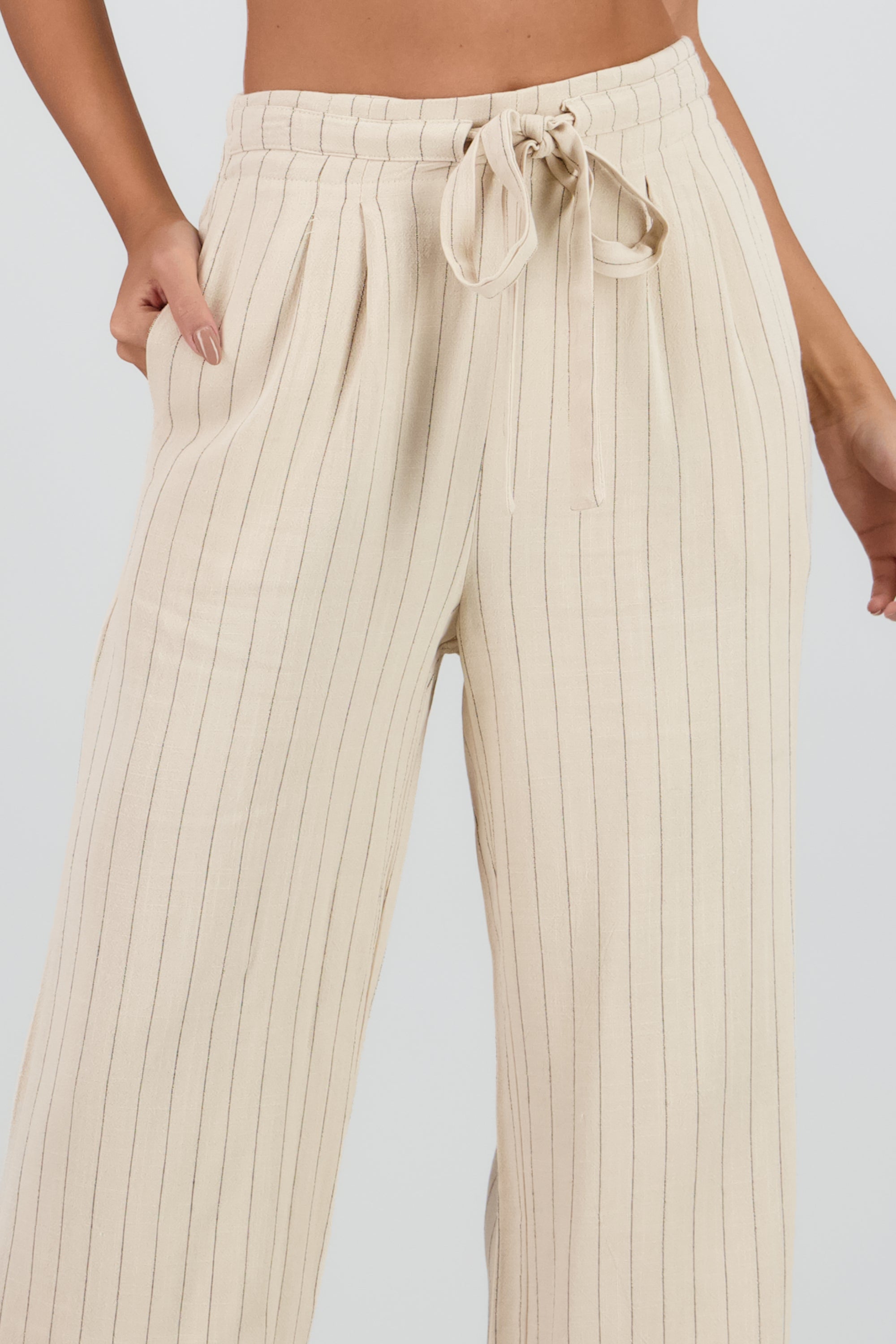 Pantalón Rayas Amplio KHAKI