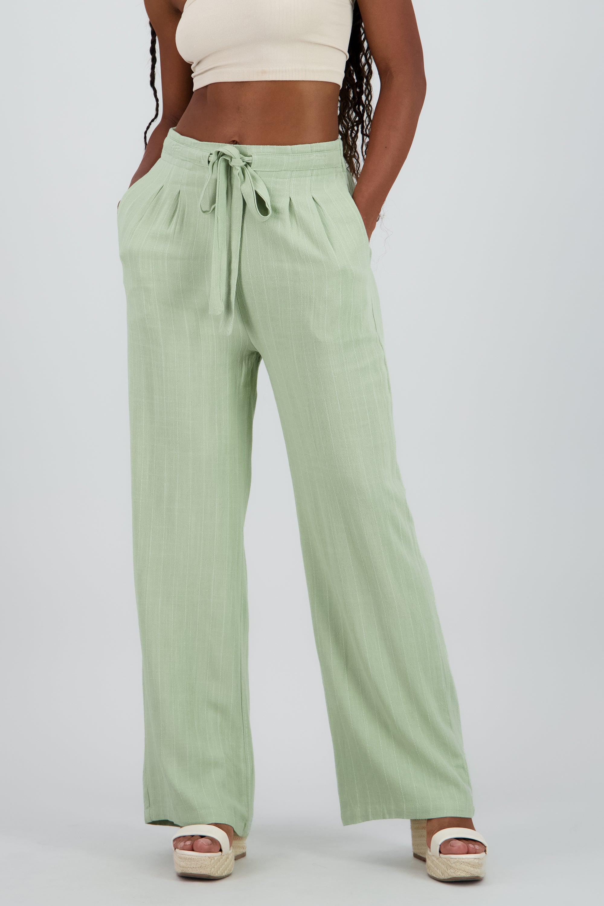 Pantalón Rayas Amplio OLIVO