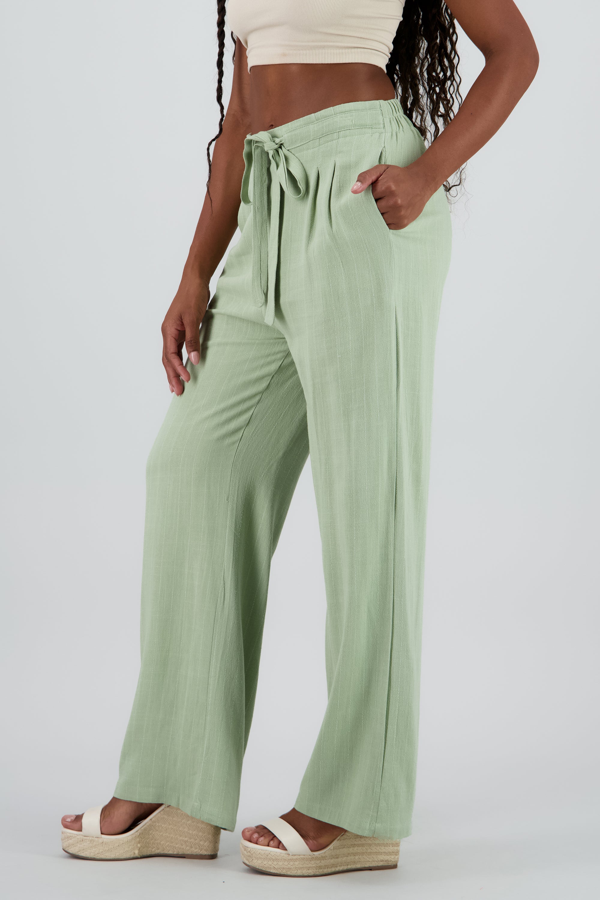 Pantalón Rayas Amplio OLIVO