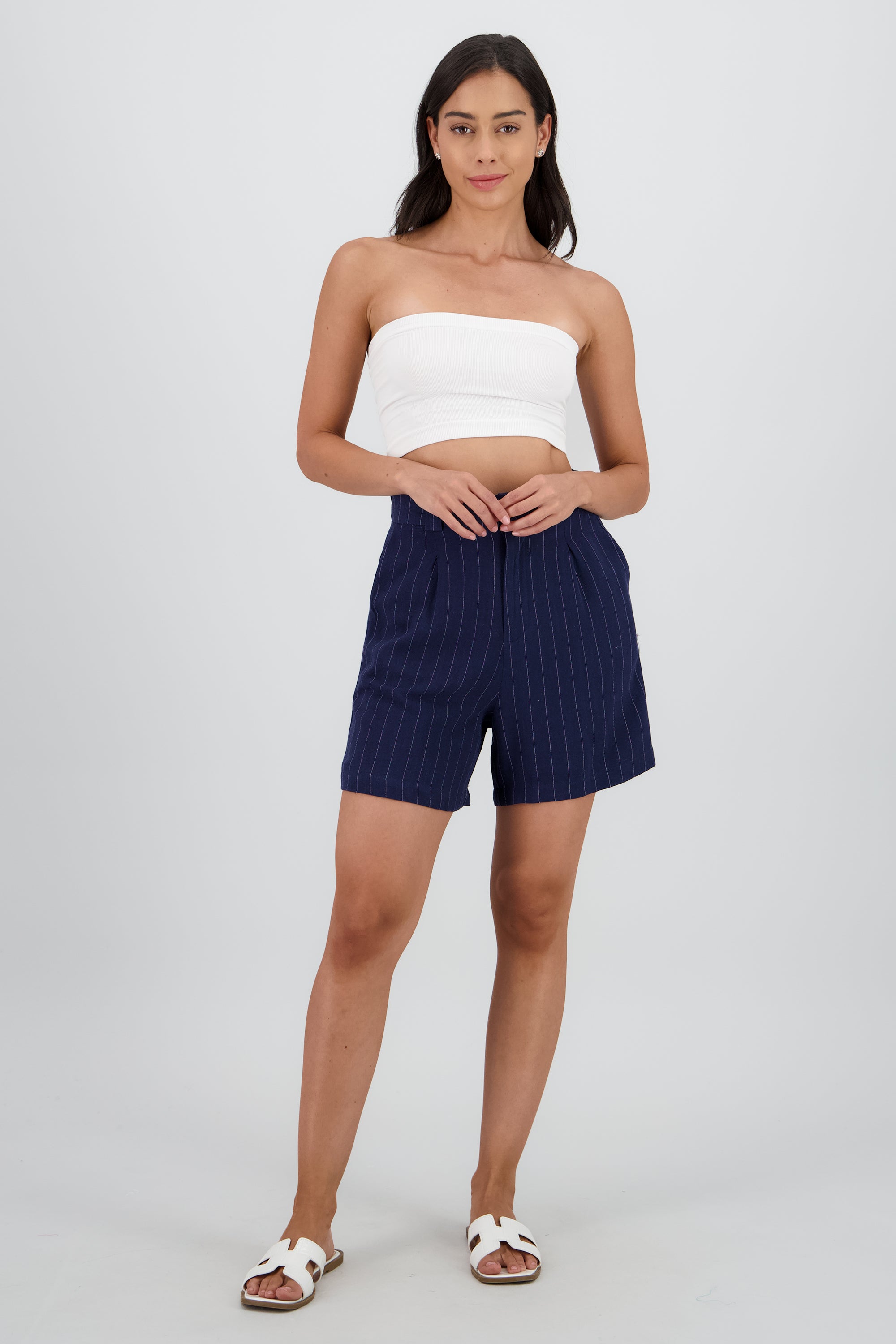 SHORTS AMPLIOS RAYAS MARINO