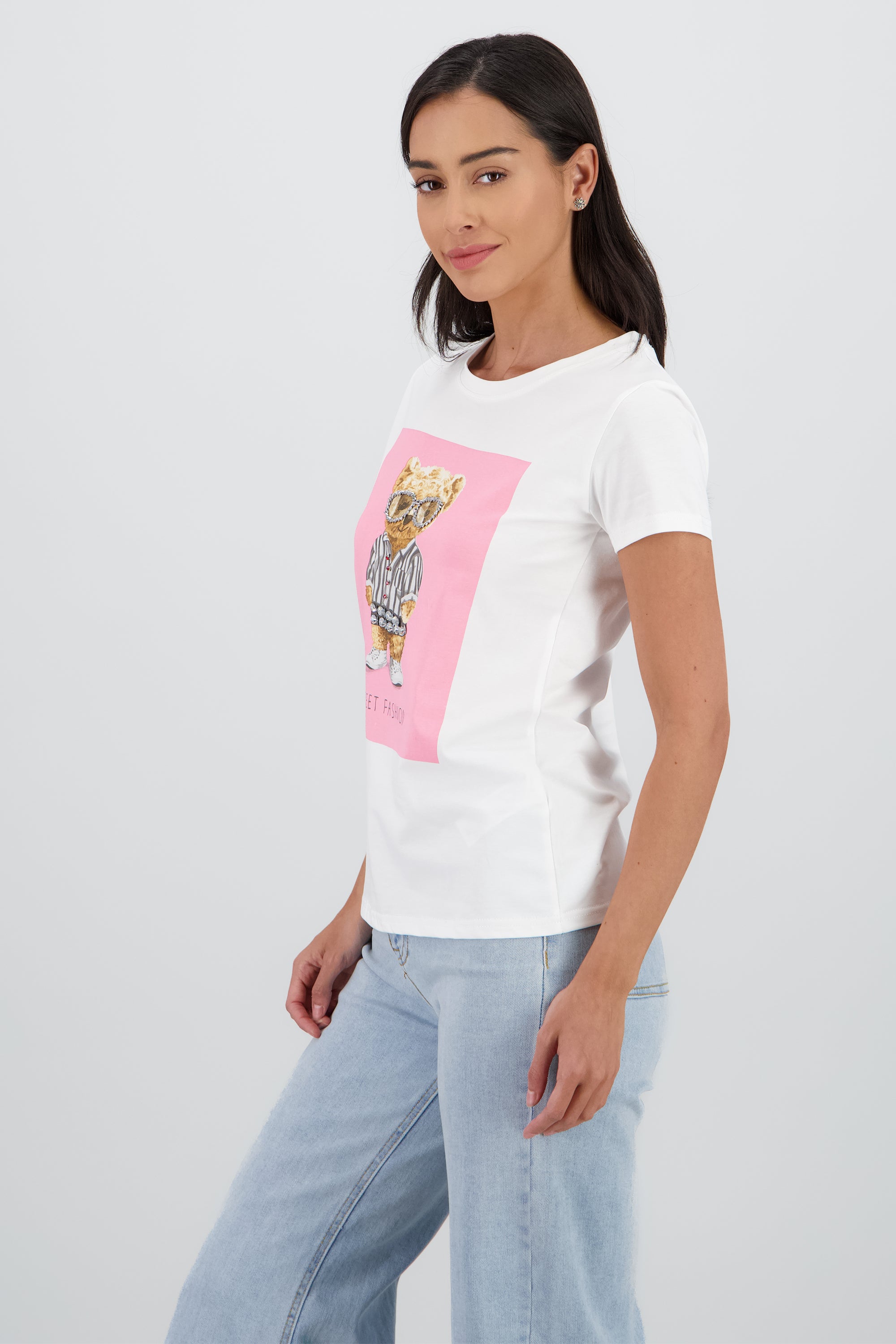 T-shirt oso detalle aplicacion BLANCO