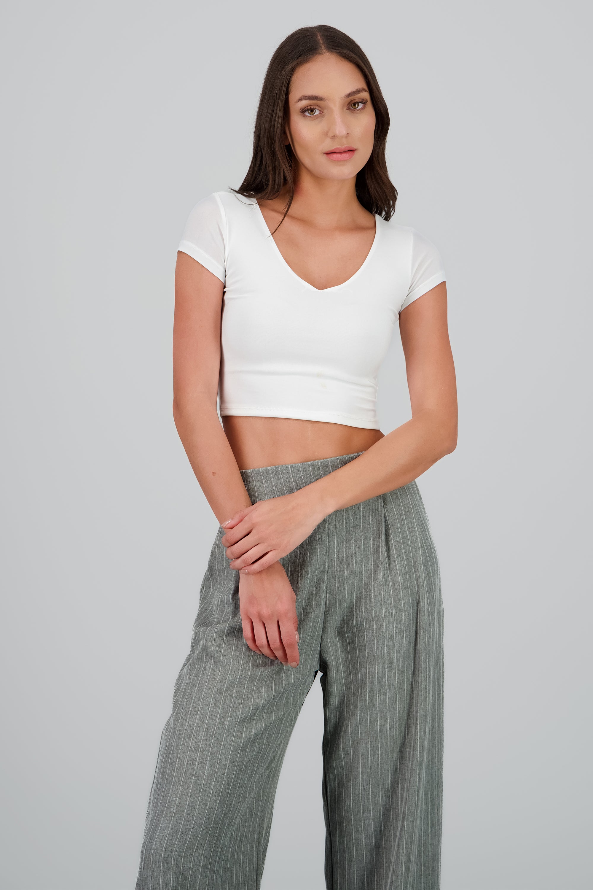 Top Cuello V BLANCO