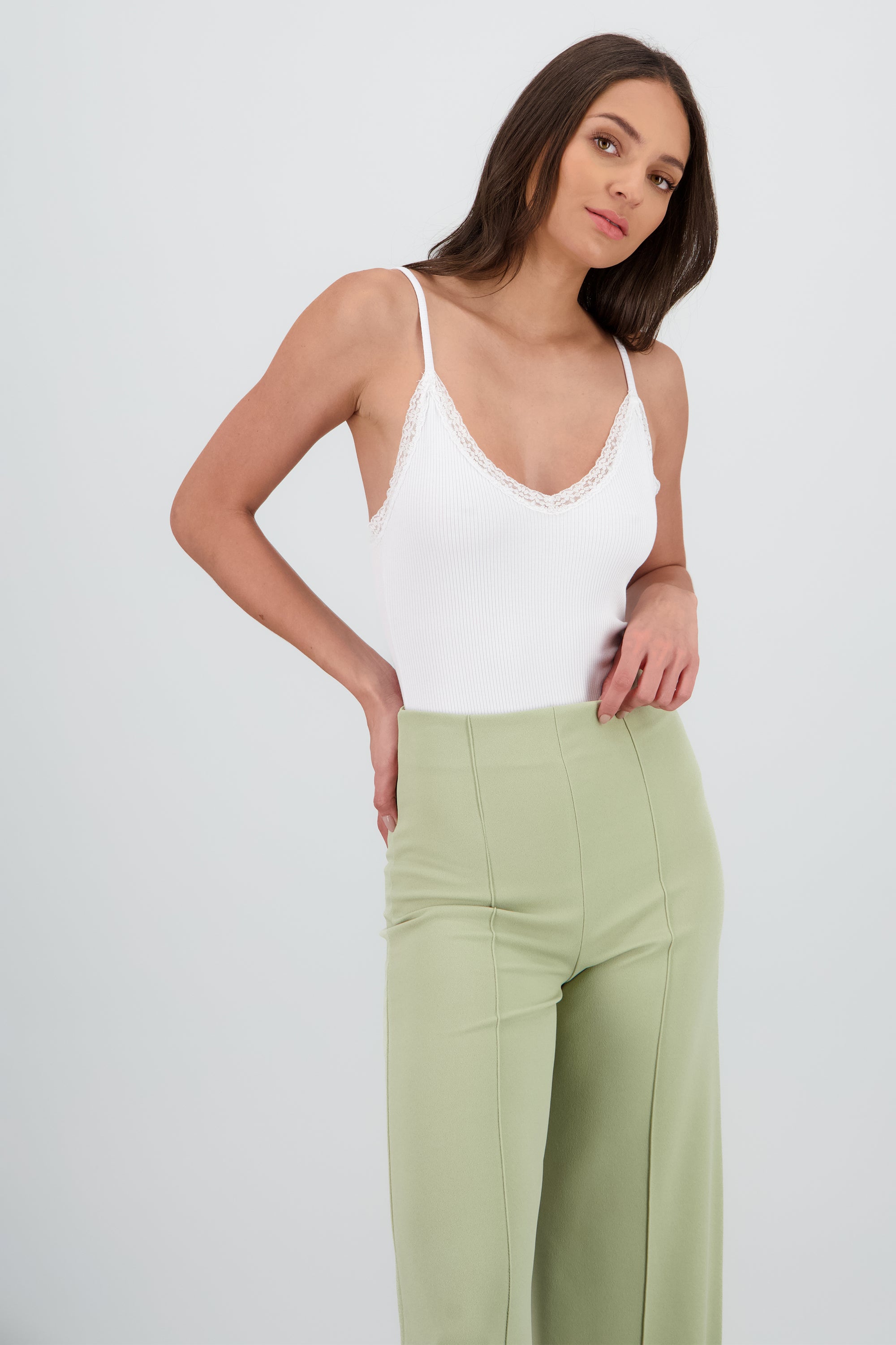 Body tirantes detalle encaje rib BLANCO