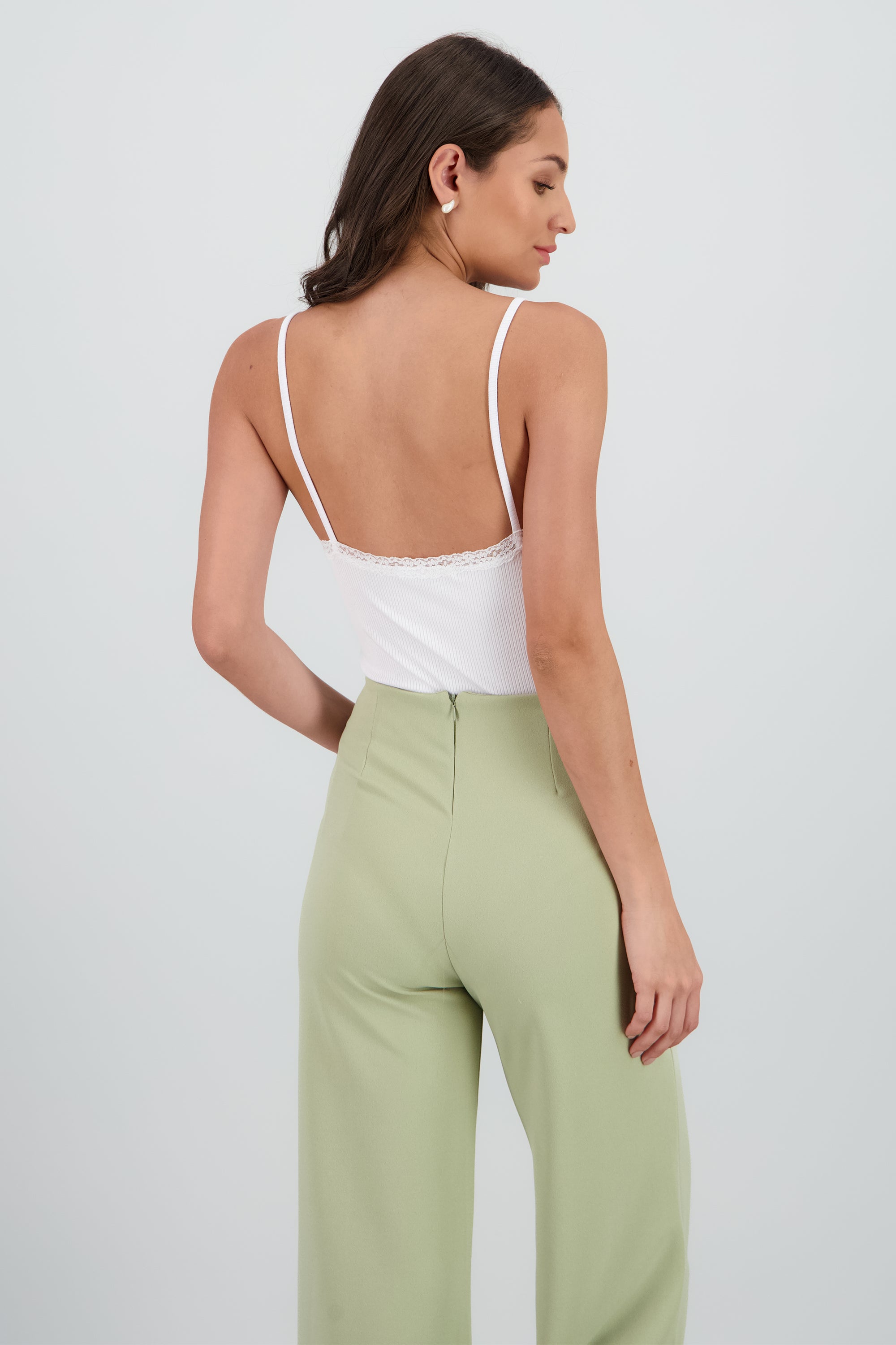 Body tirantes detalle encaje rib BLANCO