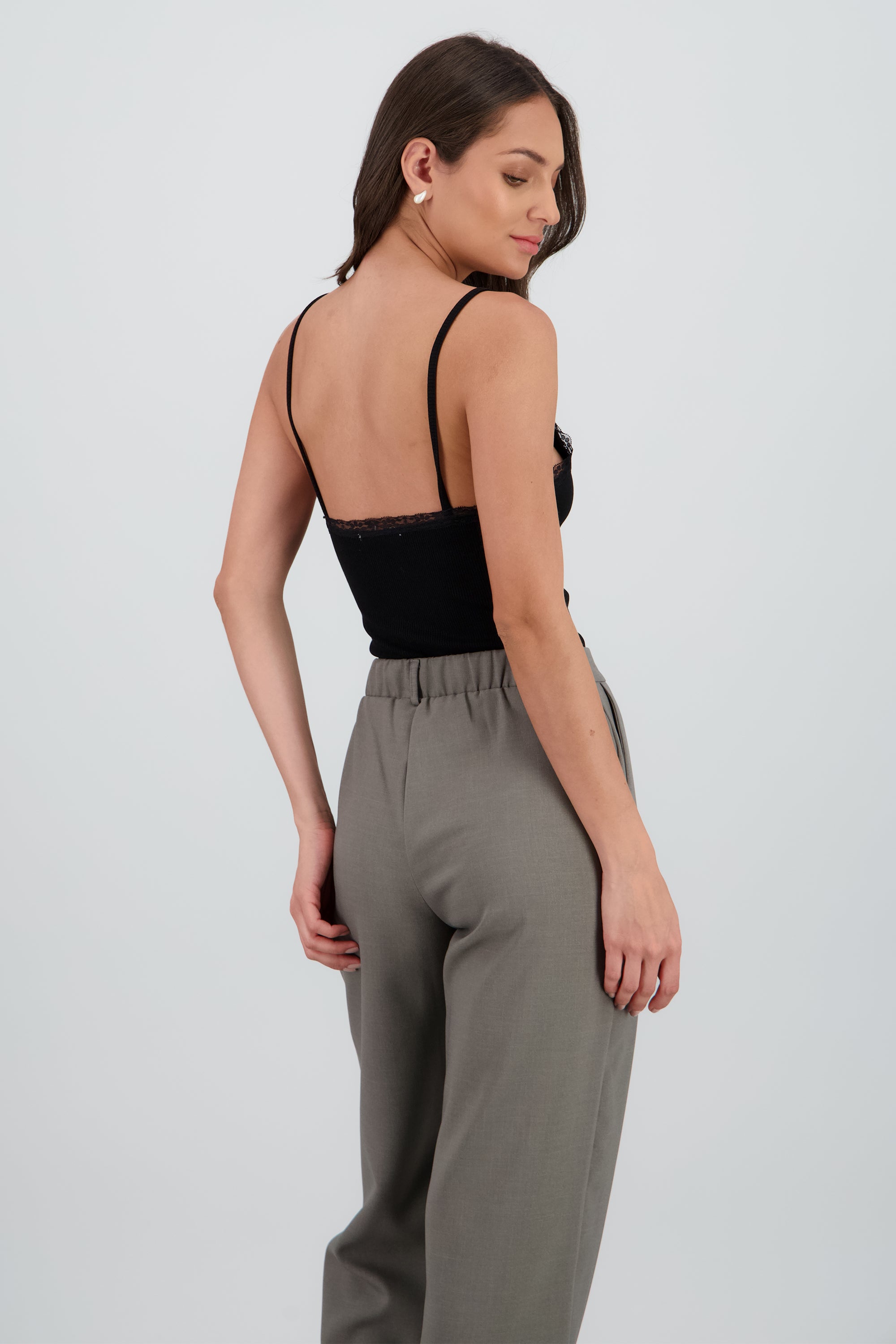 Body tirantes detalle encaje rib NEGRO