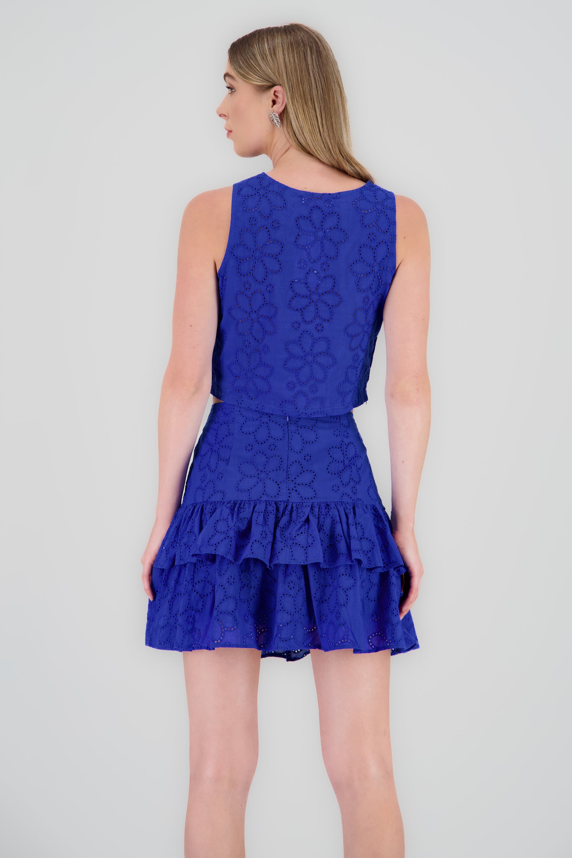 Top cuello redondo sin mangas AZUL
