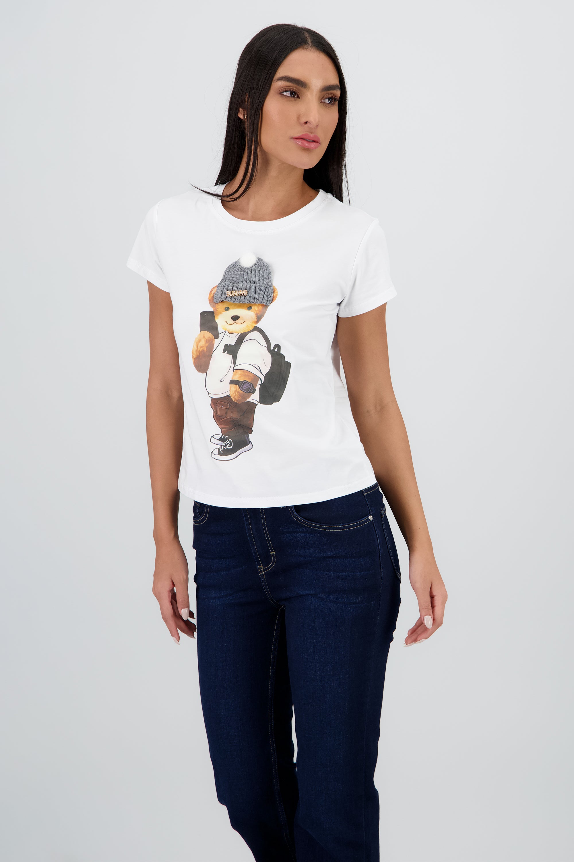 T-shirt oso detalle gorro BLANCO