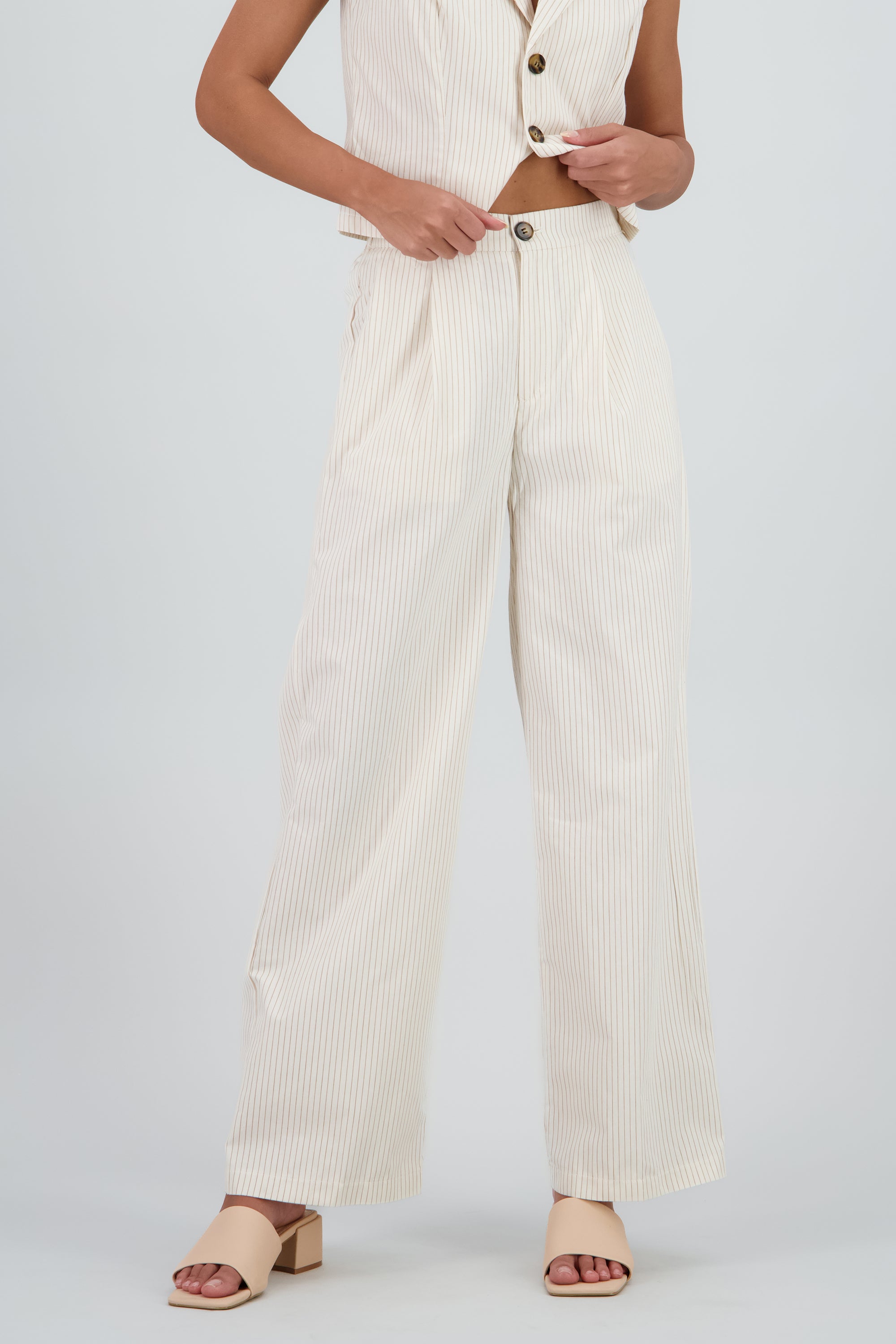 Pantalon sastre rayas delgadas Hypsters BEIGE