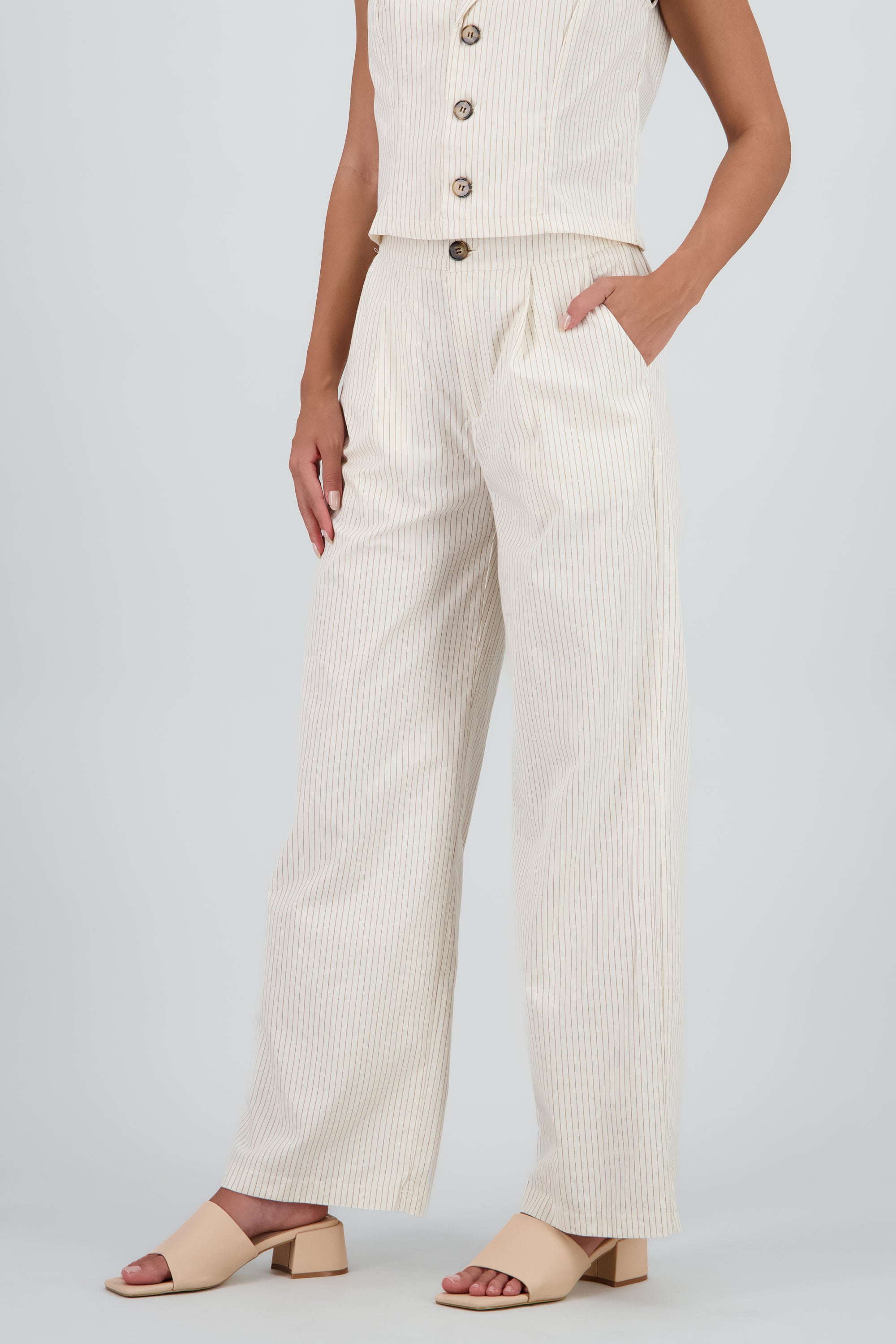 Pantalon sastre rayas delgadas Hypsters BEIGE