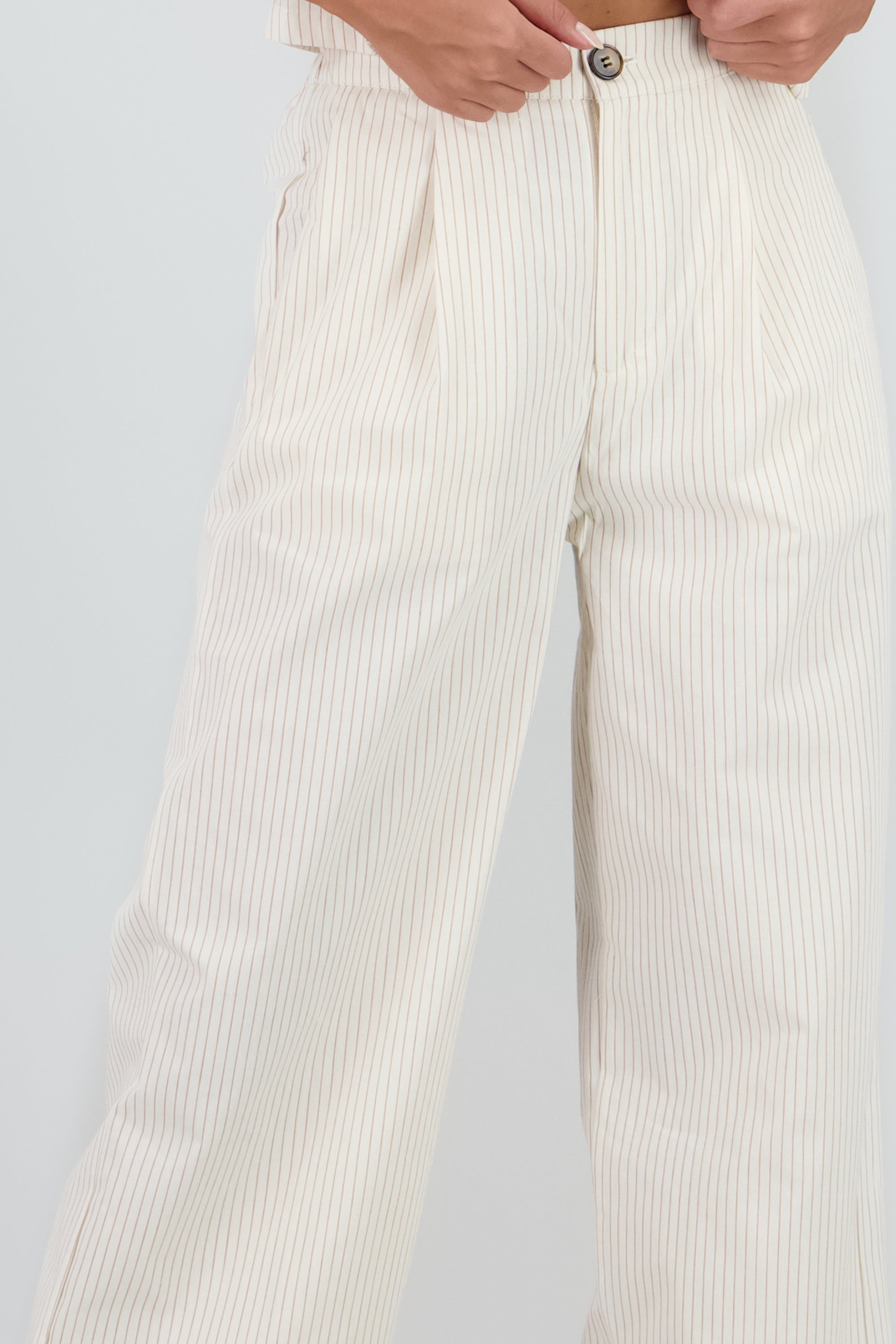 Pantalon sastre rayas delgadas Hypsters BEIGE