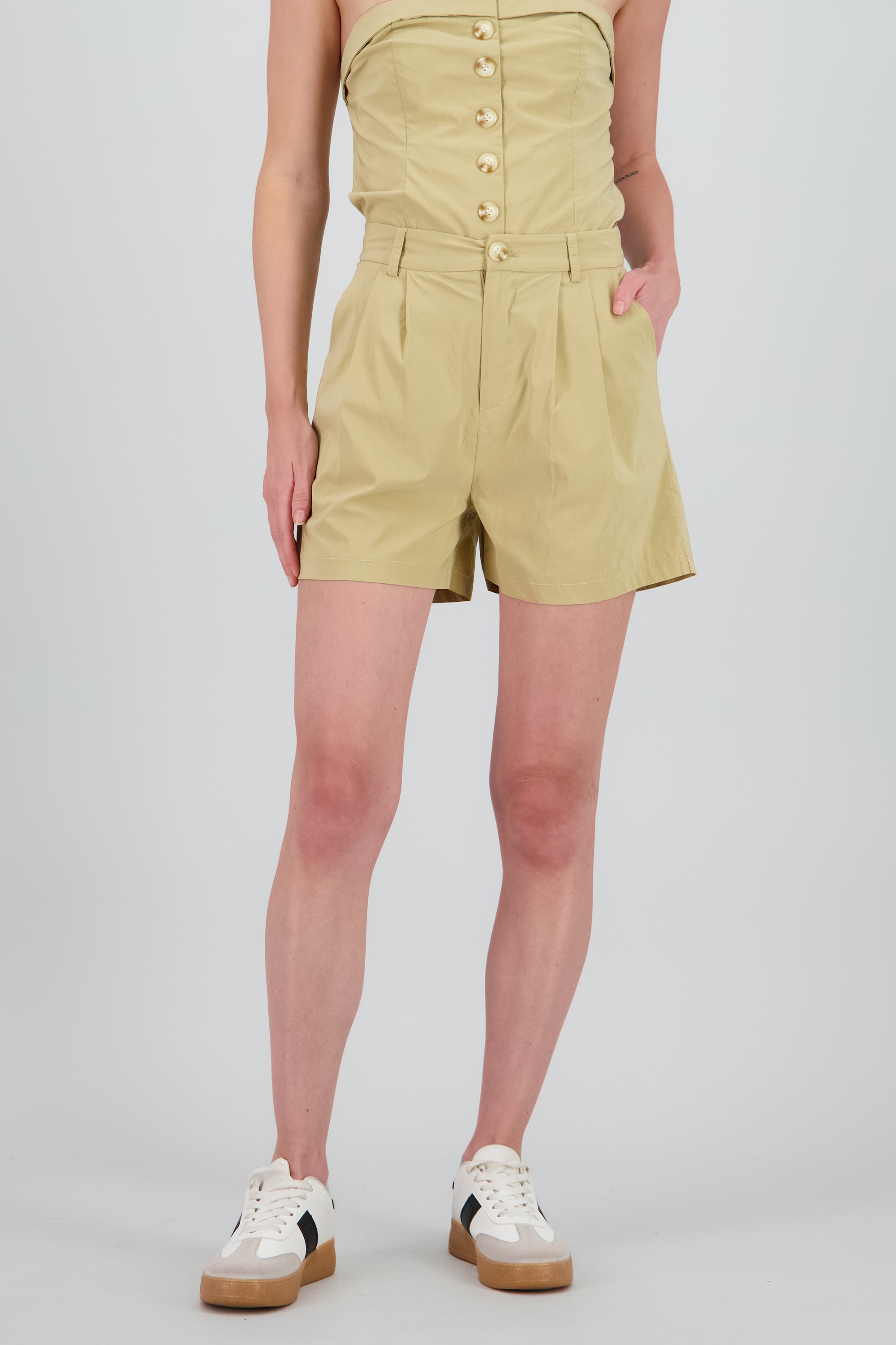 Short mini rayas BEIGE