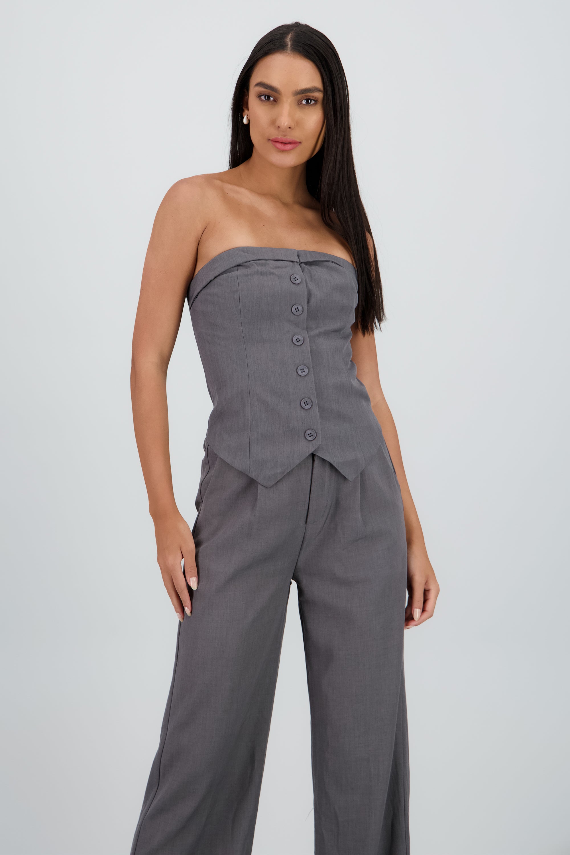 Top sastre escote en V 4 botones Hypsters GRIS