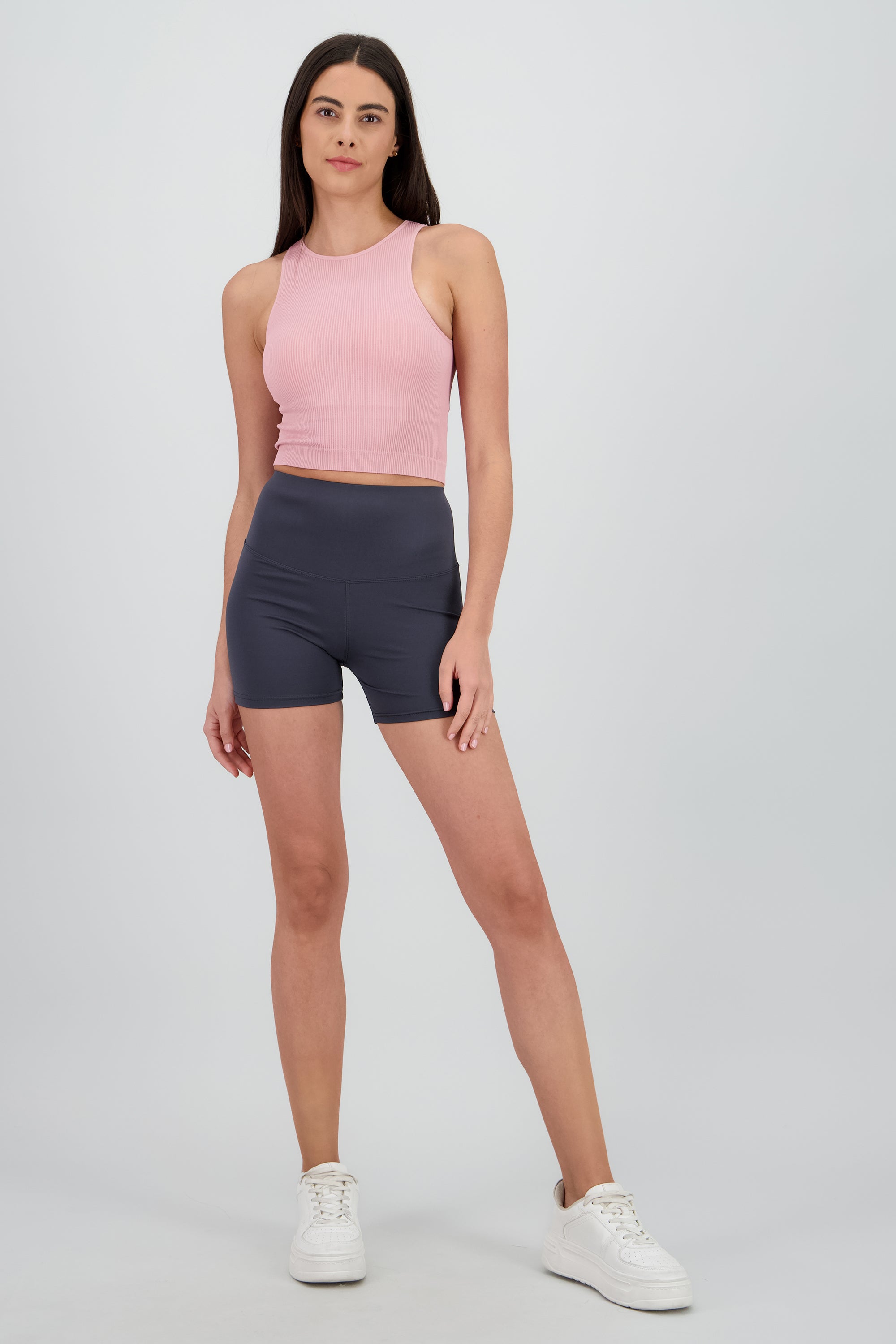 Short biker effecto pump up GRIS OBSCURO