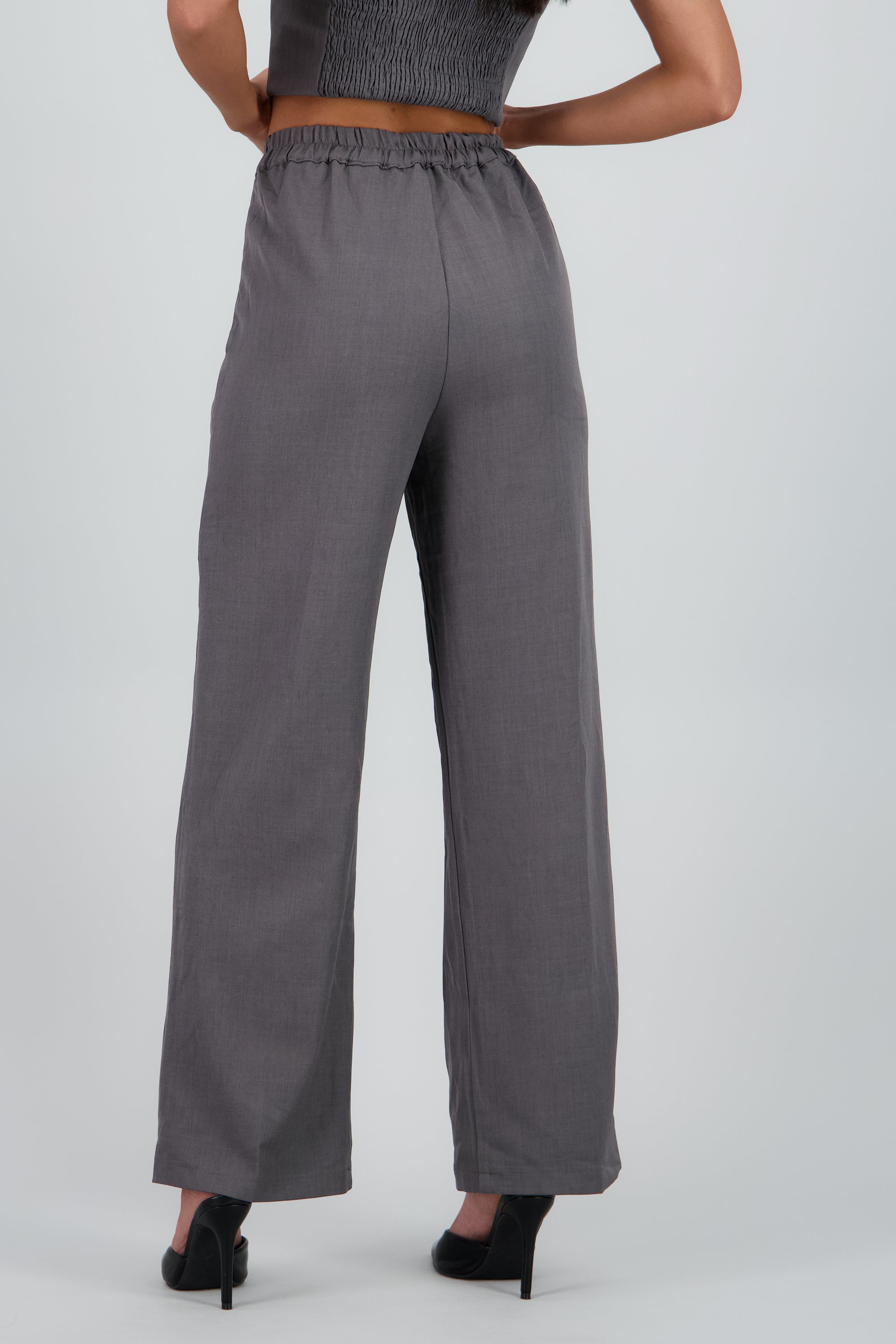 Pantalón recto con botón hypsters GRIS