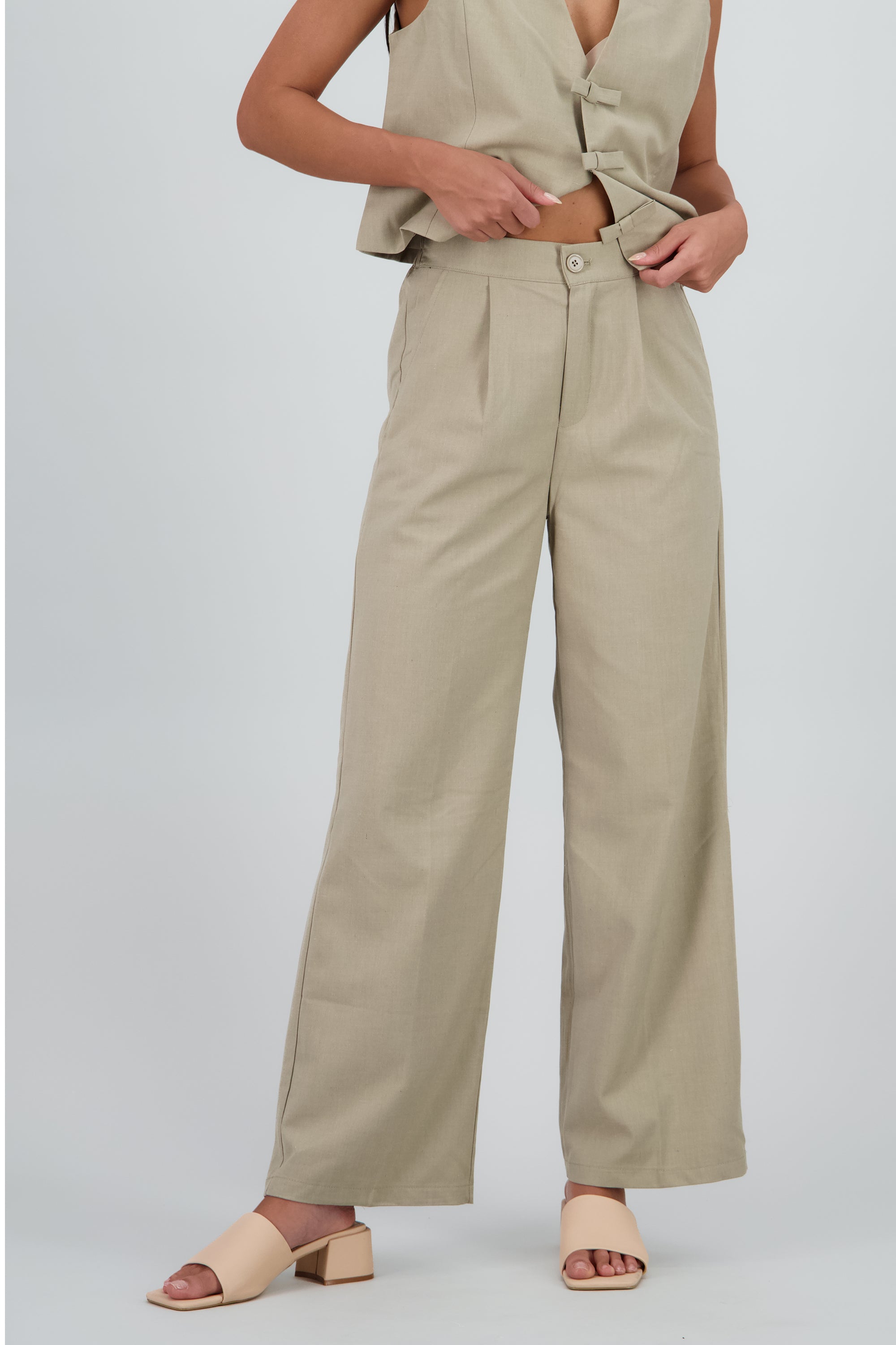 Pantalon sastre wide leg Hypsters KHAKI