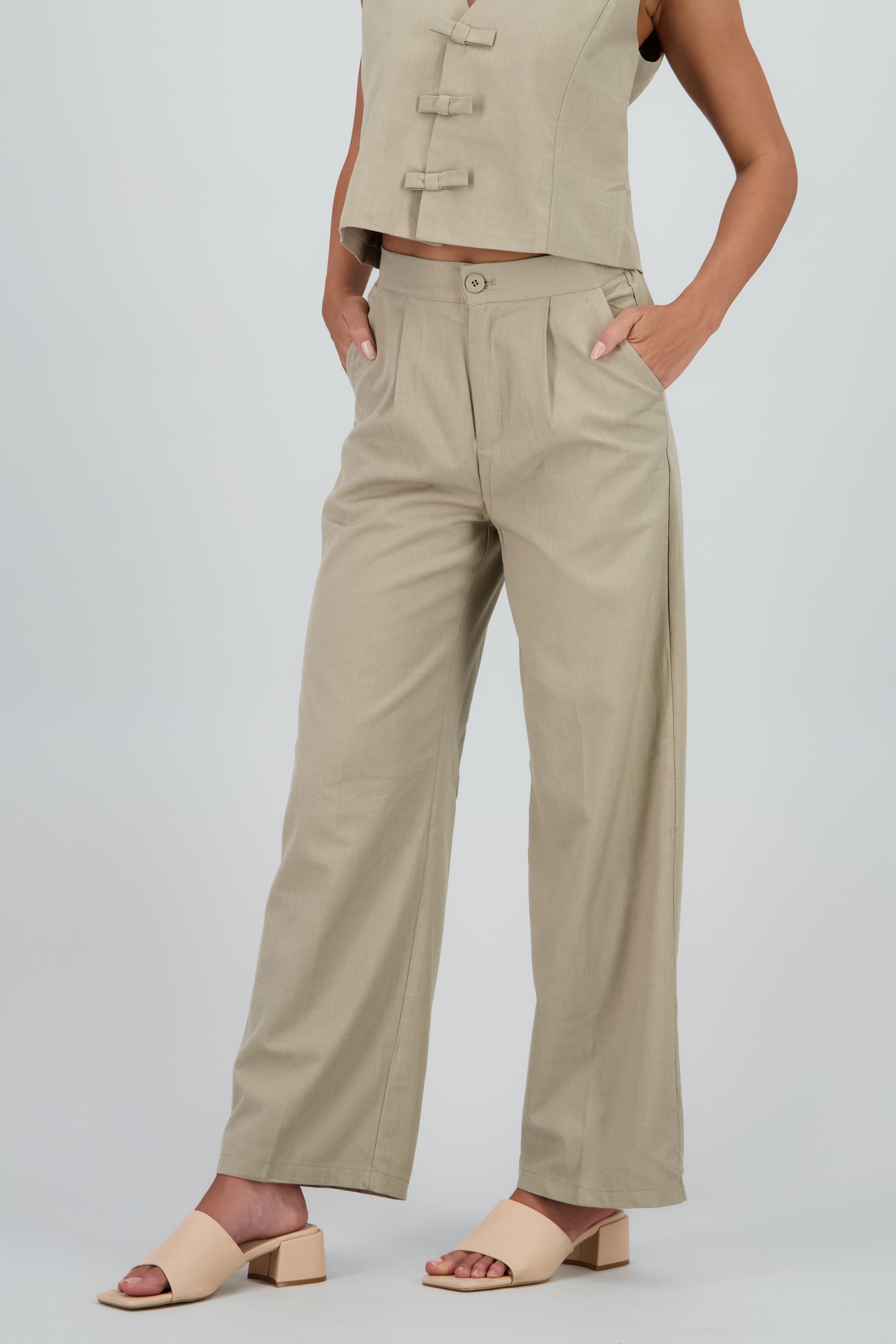 Pantalon sastre wide leg Hypsters KHAKI
