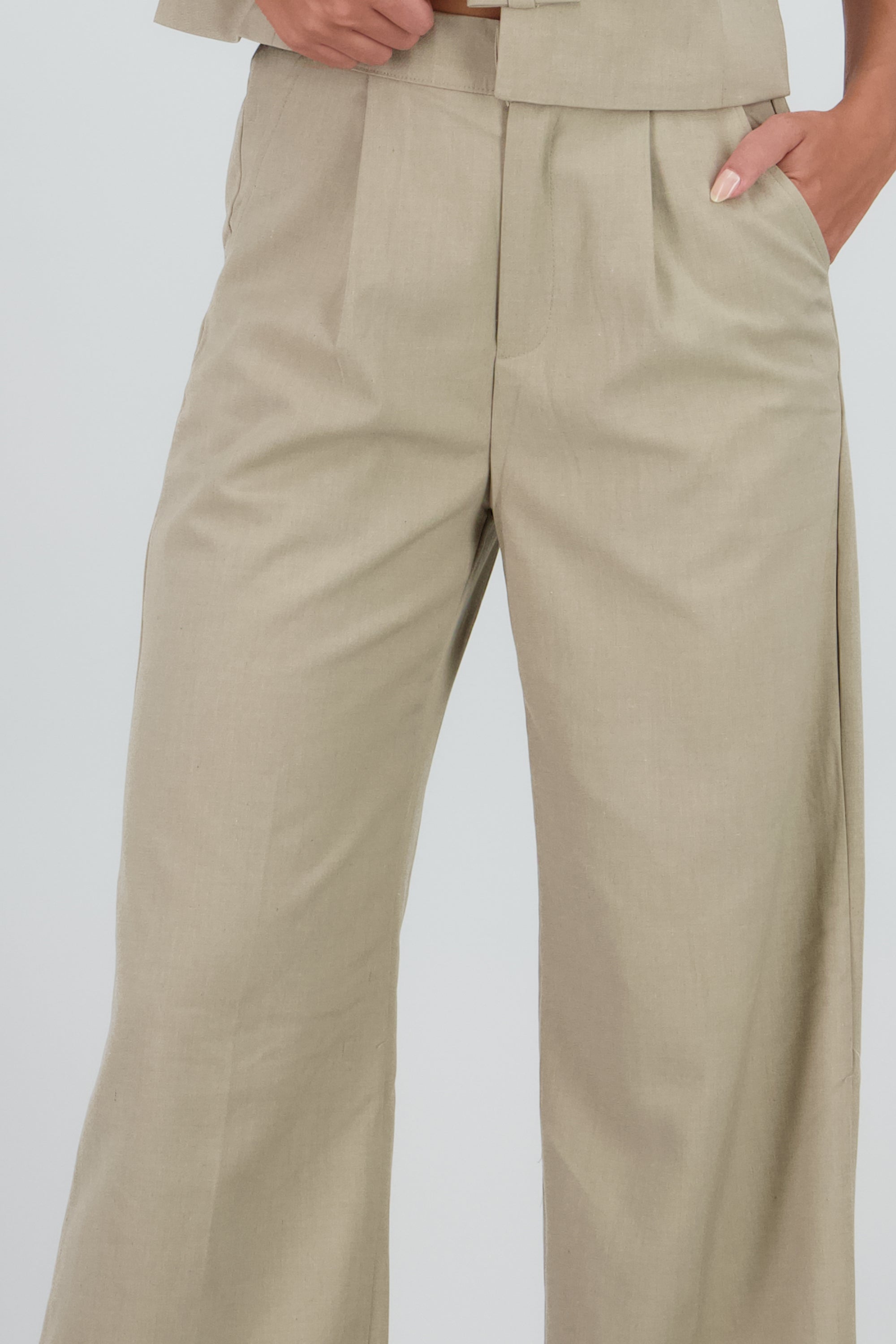 Pantalon sastre wide leg Hypsters KHAKI