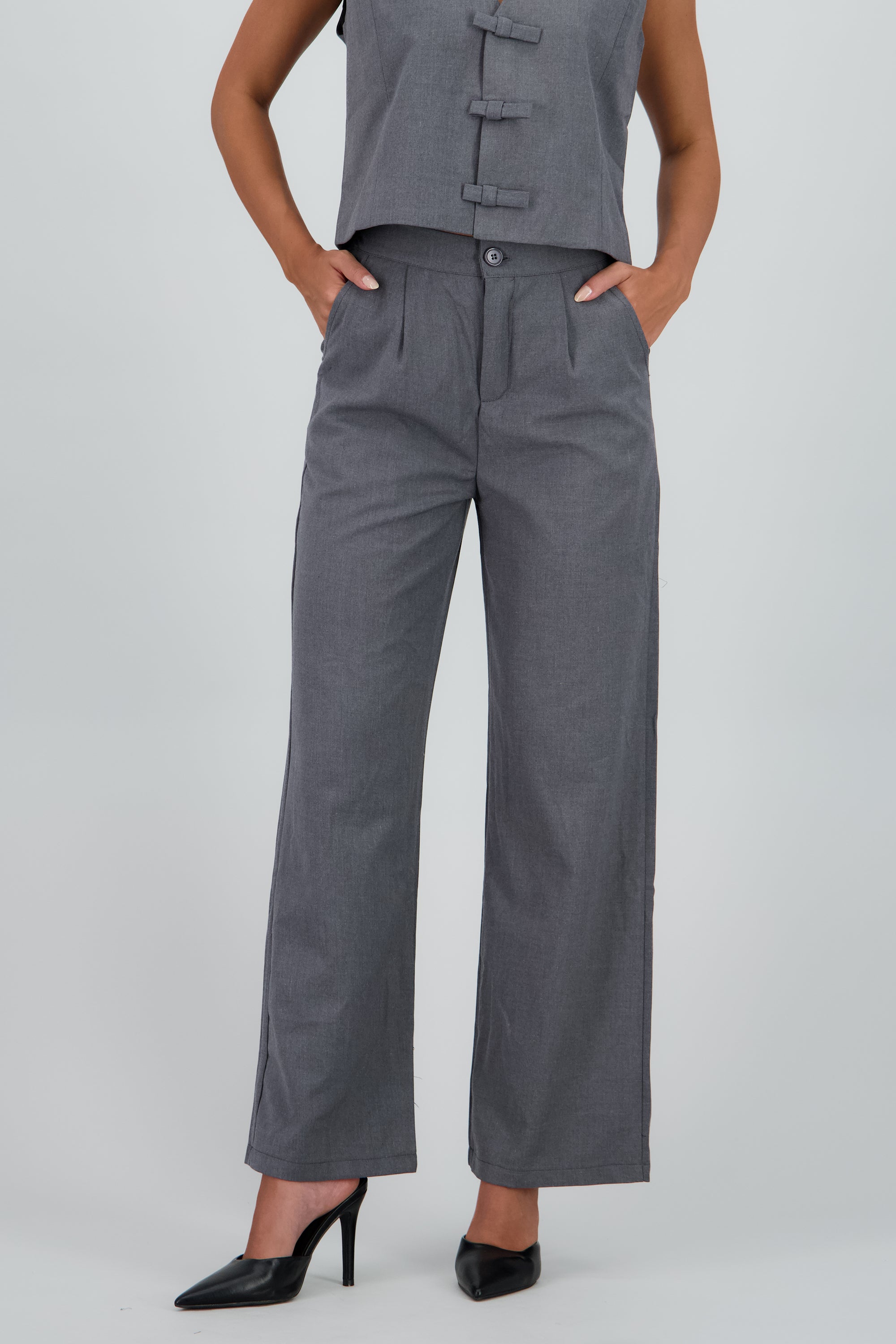 Pantalon sastre wide leg Hypsters GRIS