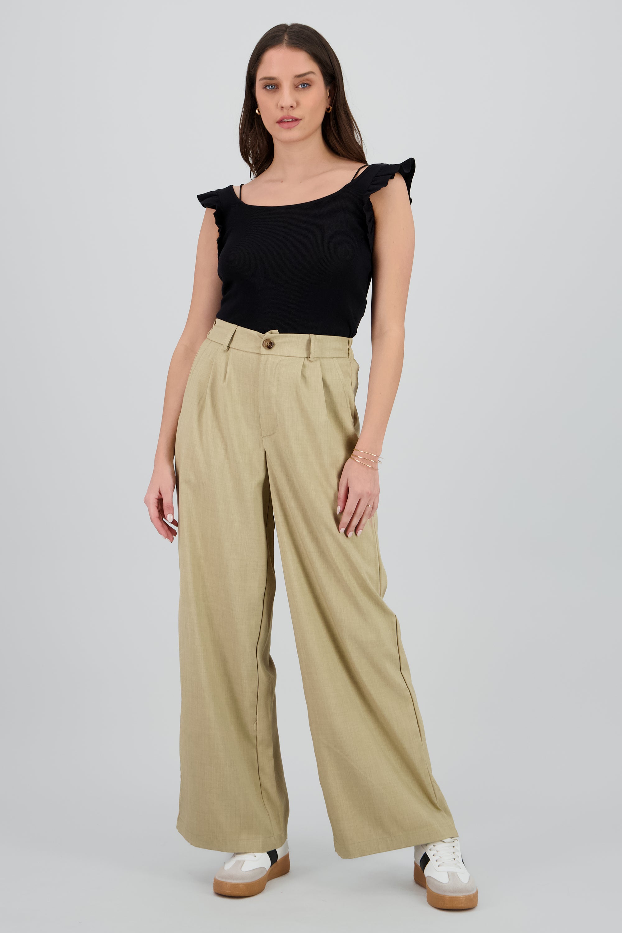 Pantalon sastreado detalle pinzas BEIGE