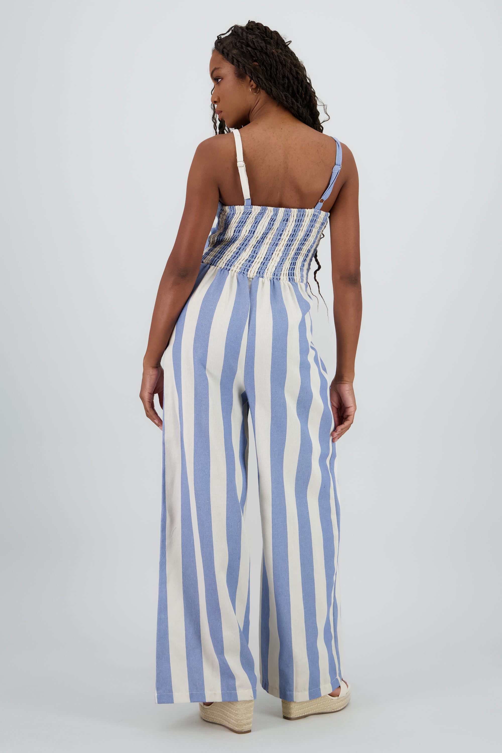 Jumpsuit detalle rayas tirantes AZUL COMBO