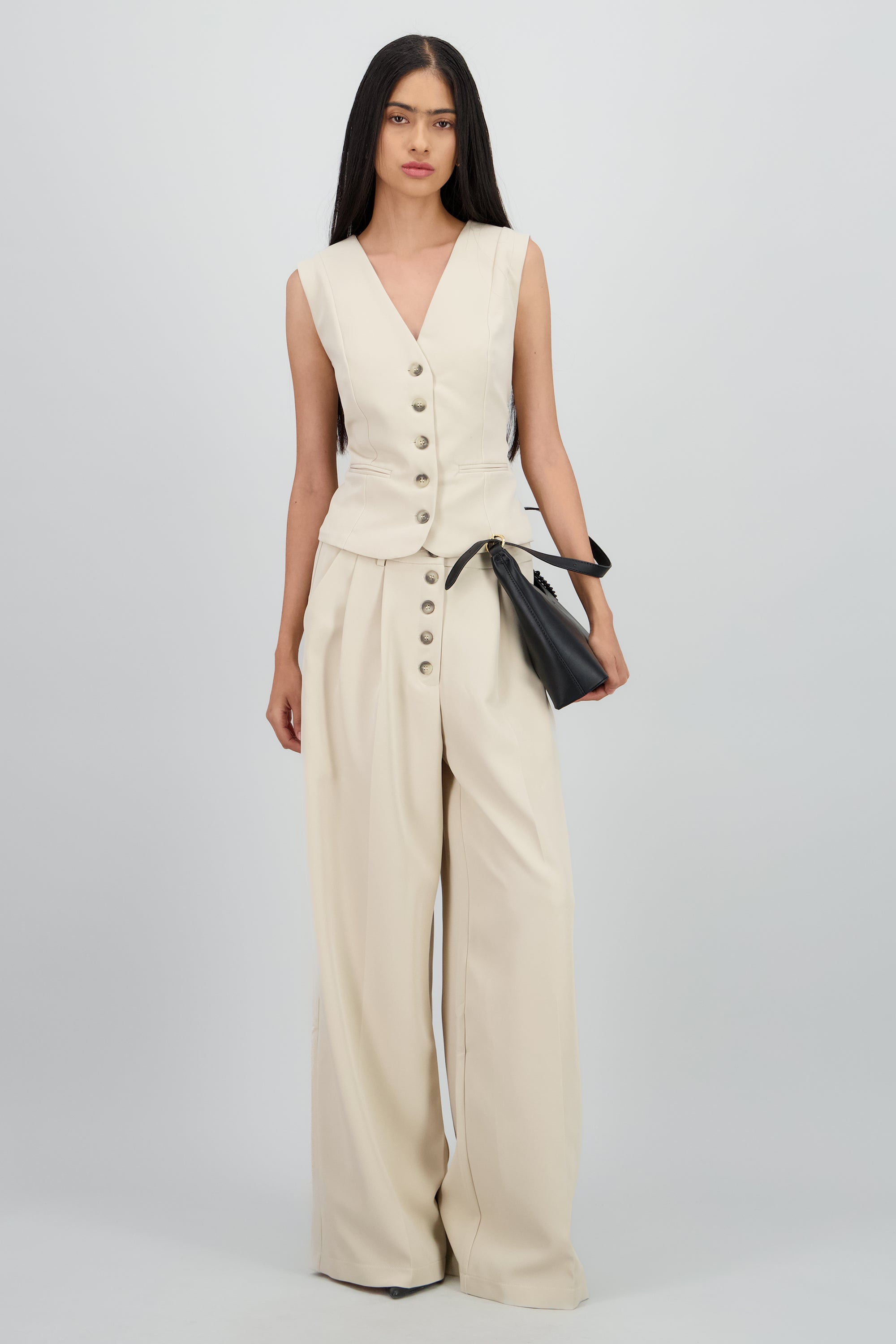 Pantalon sastre con botones Hypsters BEIGE
