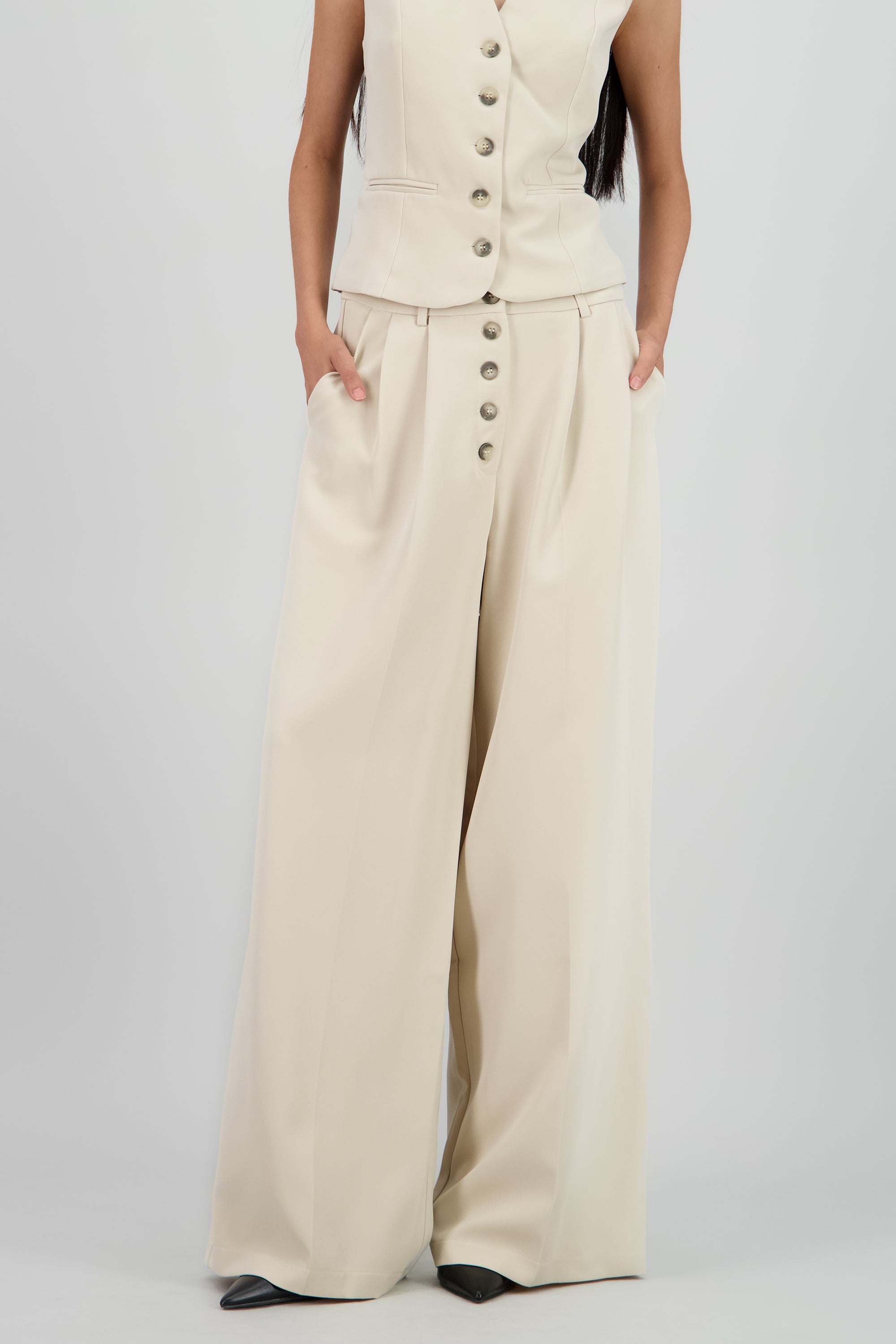 Pantalon sastre con botones Hypsters BEIGE