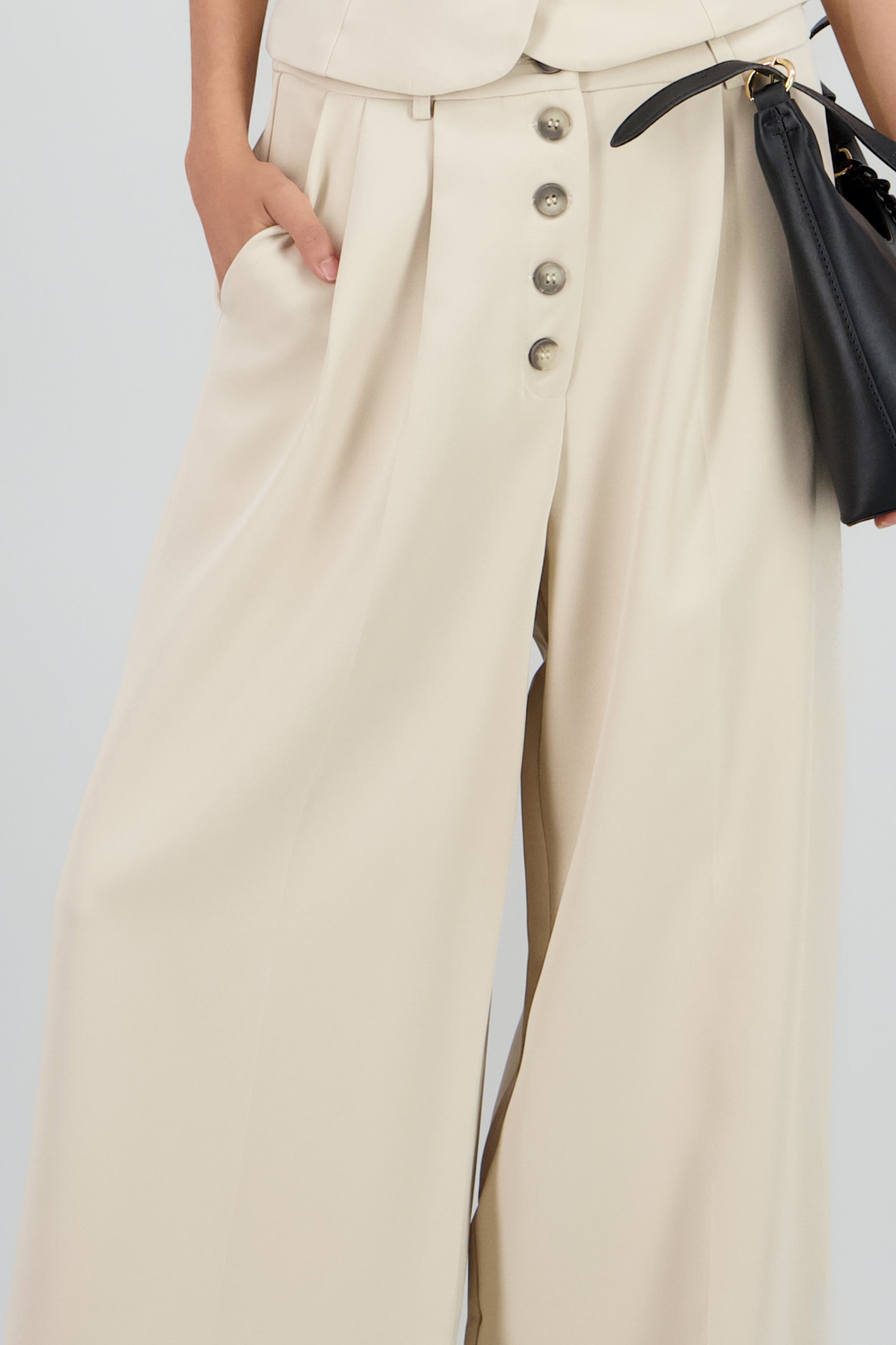 Pantalon sastre con botones Hypsters BEIGE
